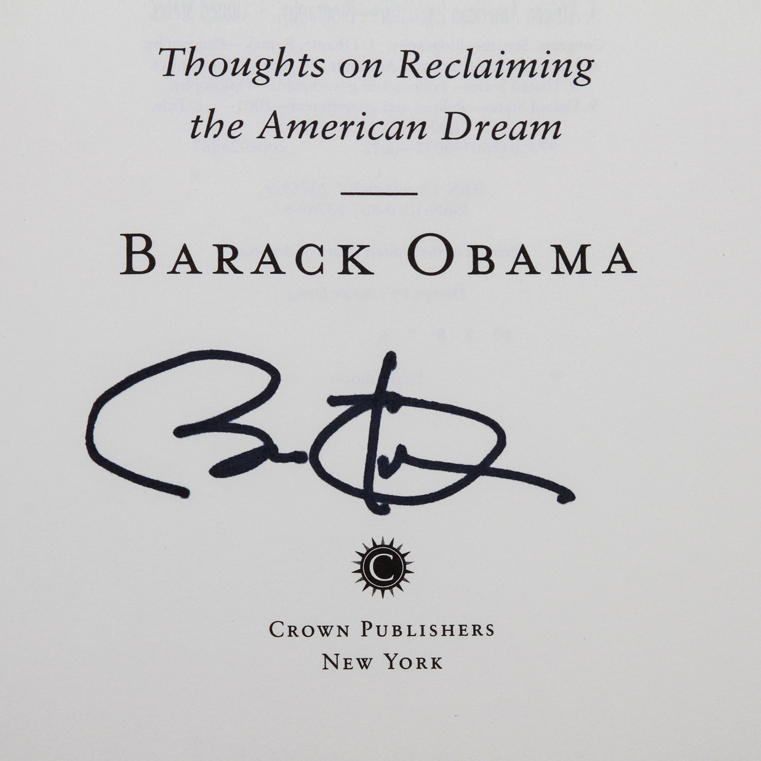 Buch von Barack Obama "Audacity of Hope" mit orig. Handsignatur,"Thougths on reclaiming the american - Image 7 of 8