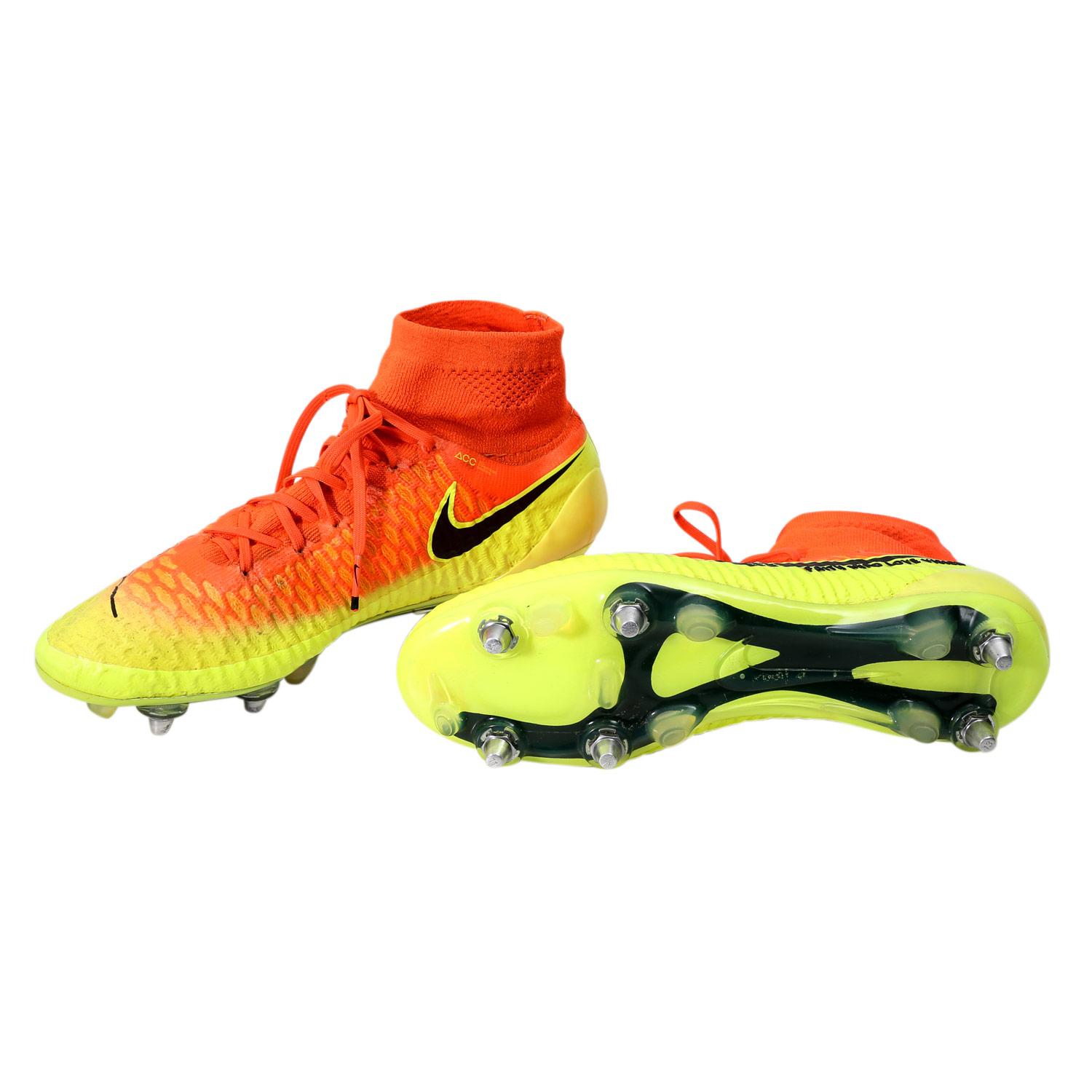 Von MARIO GÖTZE handsignierte Fussballschuhe NIKE "Magista"in Neonfarben von Gelb bis Orange. Dieses - Image 8 of 10