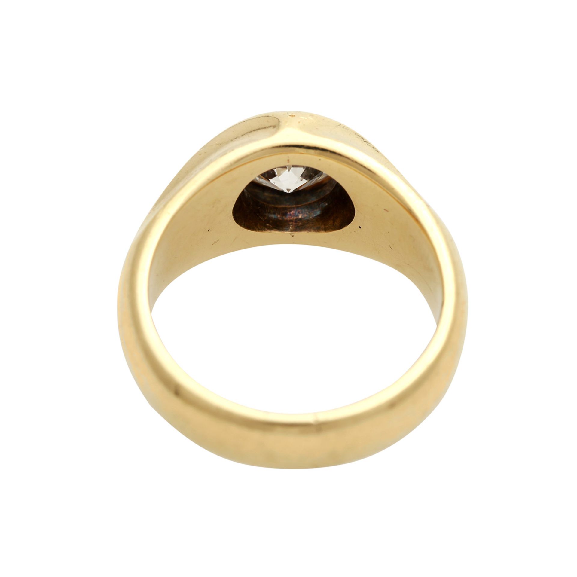 Bandring mit 1 Brillantca. 0,75 ct LGW - GW (I-L) / PI 2 in GG 14K, RW: ca. 48, leichte - Image 4 of 4