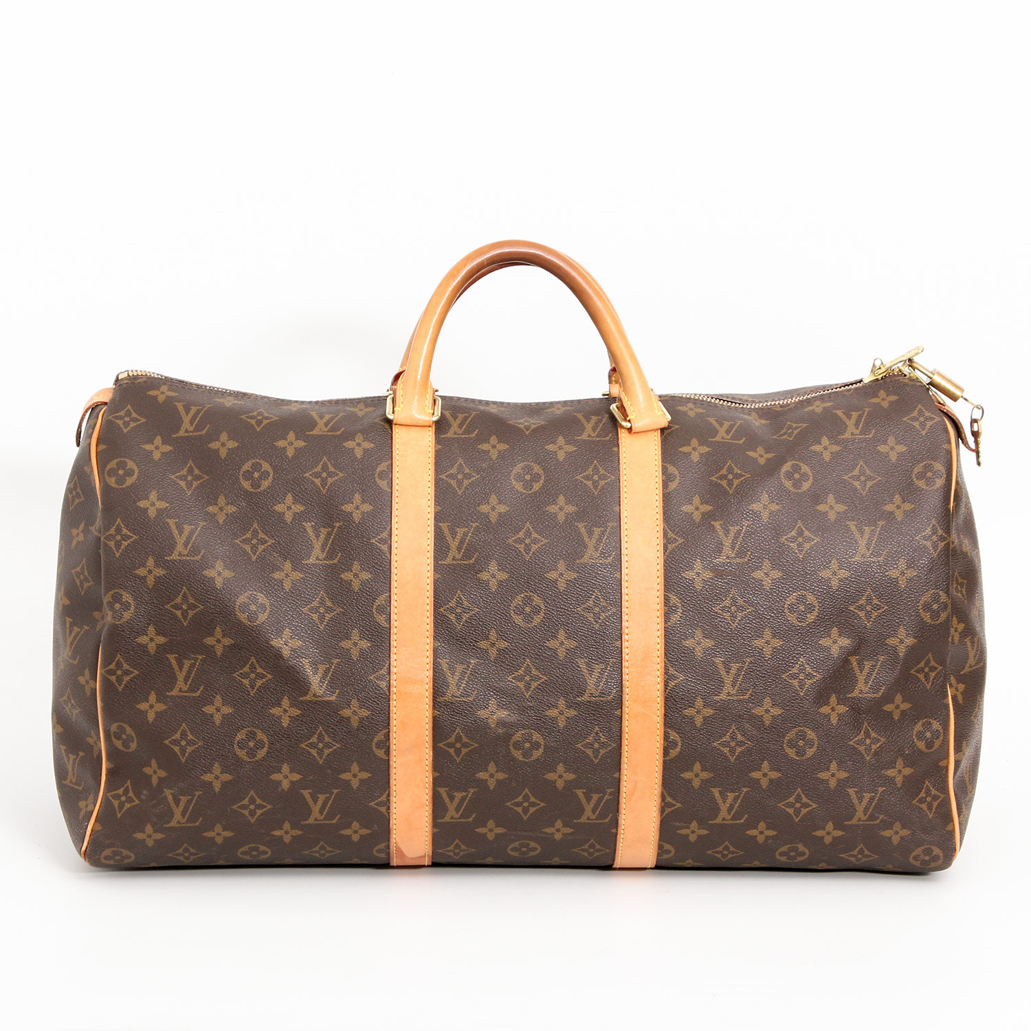 LOUIS VUITTON beliebte Reisetasche "KEEPALL 50", Koll. 2000. Akt. NP.: 1.010,-. Monogram Canvas