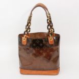 LOUIS VUITTON limitierte "AMBRE SAC CABAS" PM Monogram, Koll. 2003. Braunes Vinyl mit dem