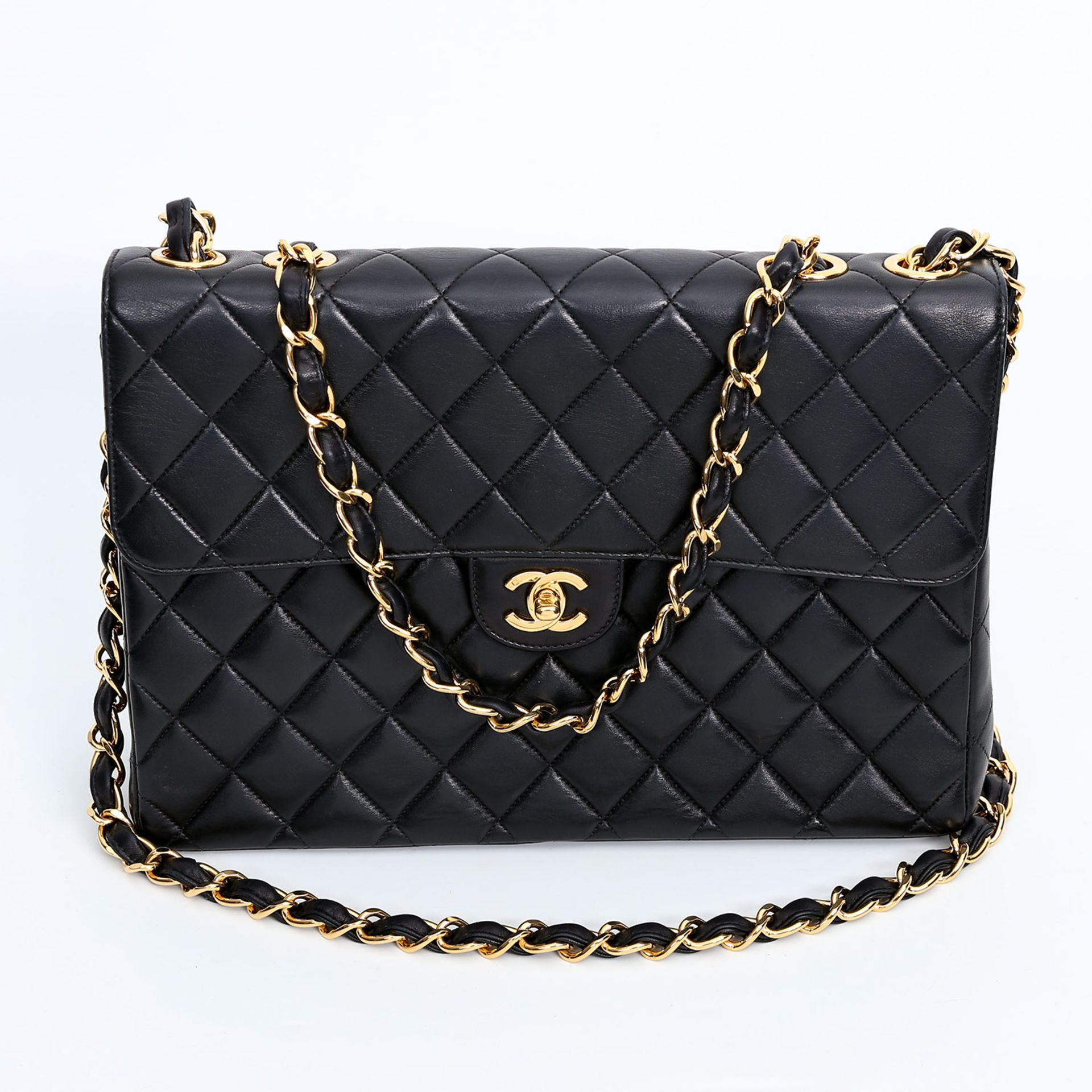 CHANEL VINTAGE exklusive Umhängetasche "CLASSIC SINGLE FLAP BAG JUMBO", Koll. 2000/2002. Akt. NP.: