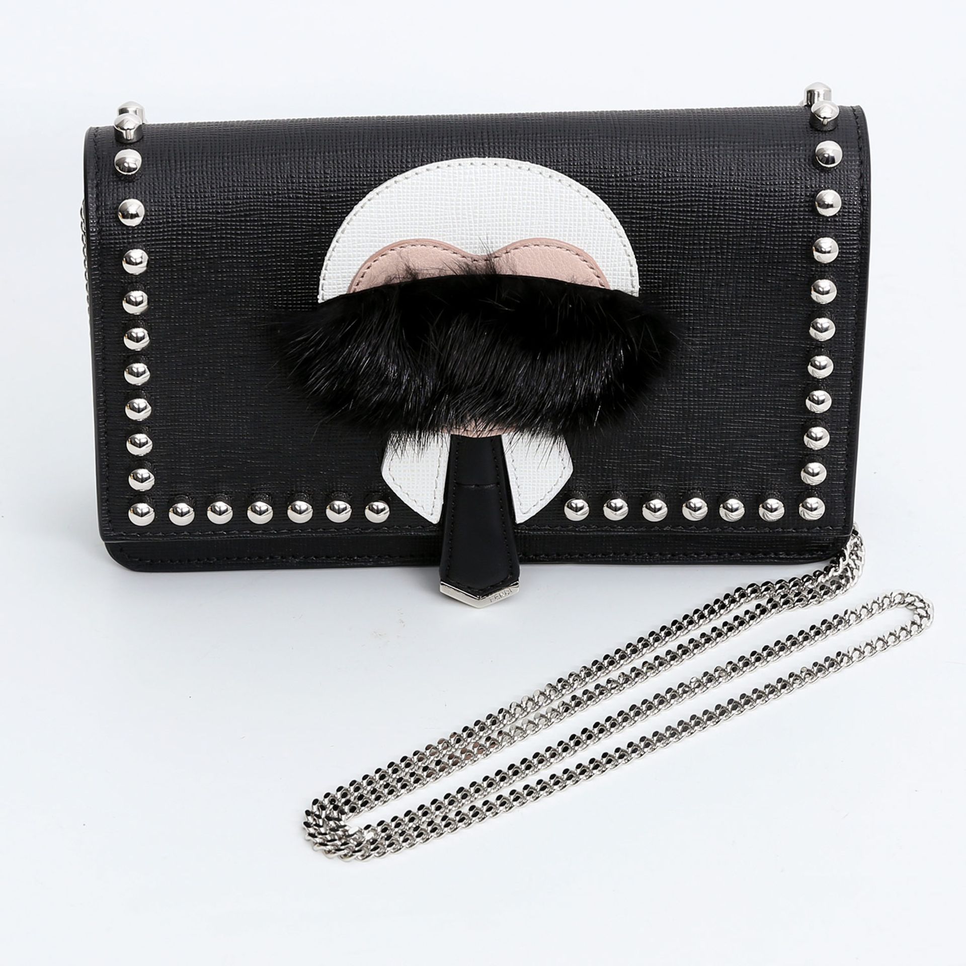 FENDI BY KARL LAGERFELD exklusive Umhängetasche "KARLITO", Koll. 2015 Überschlag mit