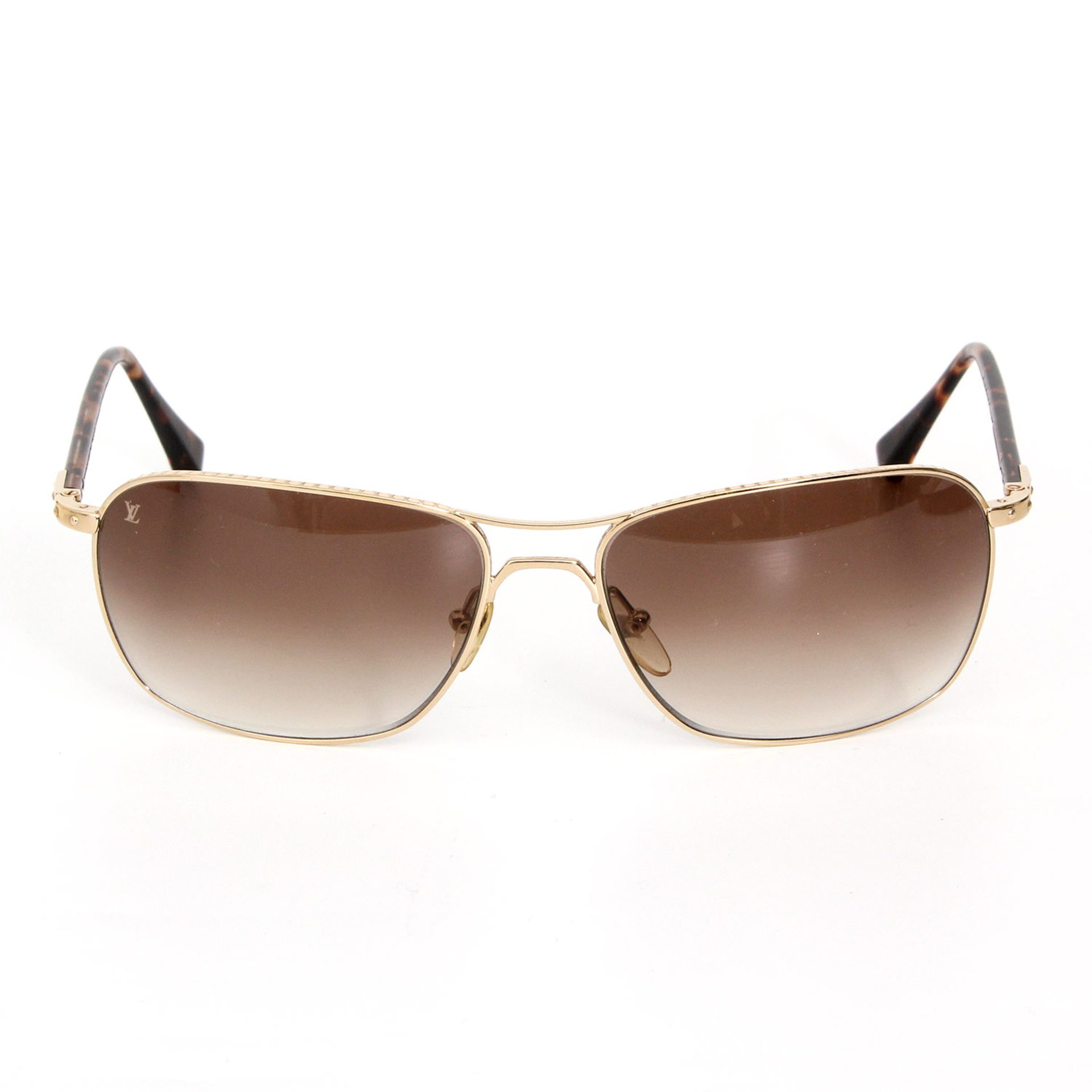 LOUIS VUITTON klassisch-elegante Sonnenbrille, ca. NP: 400.-! Goldfarbenes Metallgestell mit