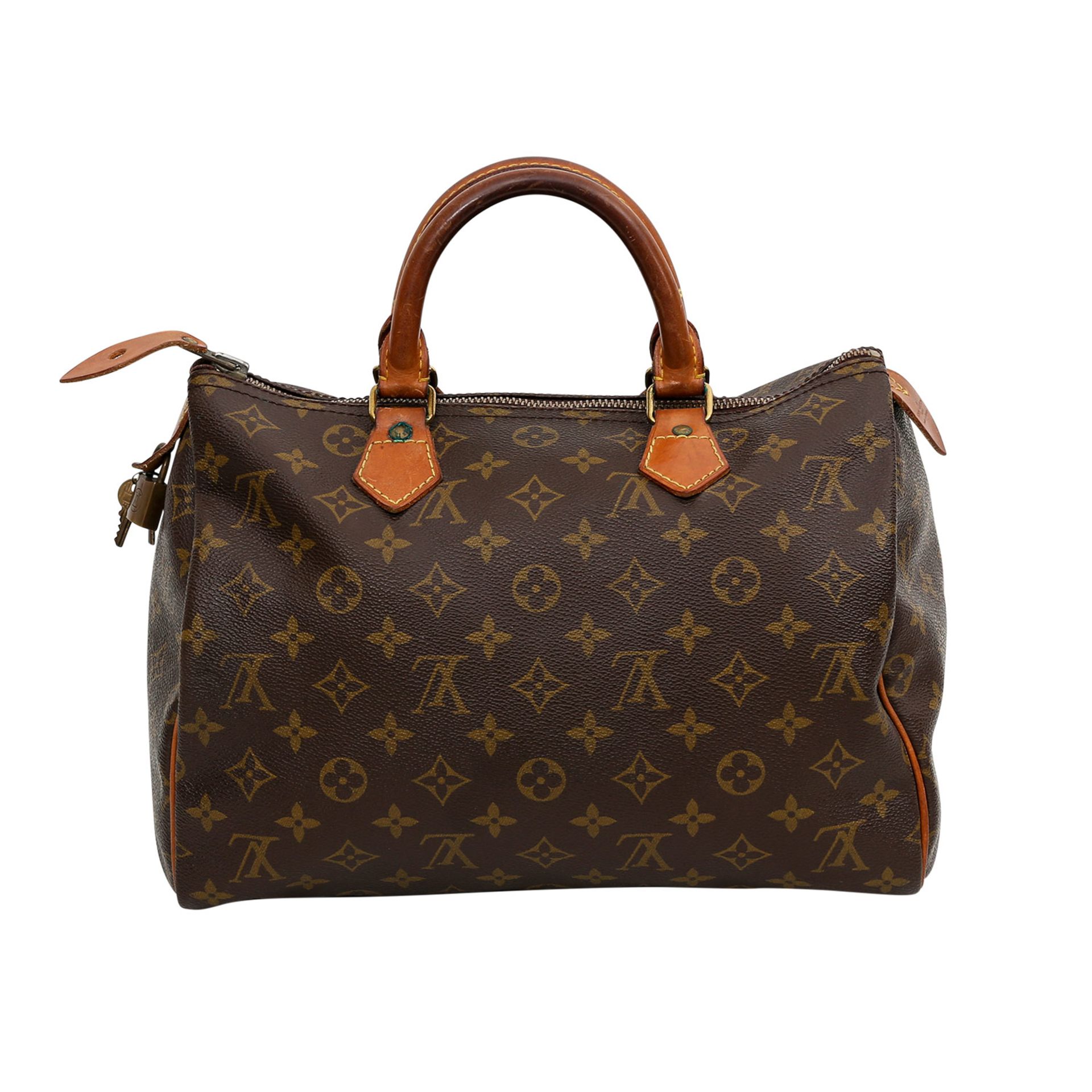 LOUIS VUITTON zeitlose Handtasche "SPEEDY 30", Koll. 1983, NP.: 760,-. Monogram Canvas Serie,