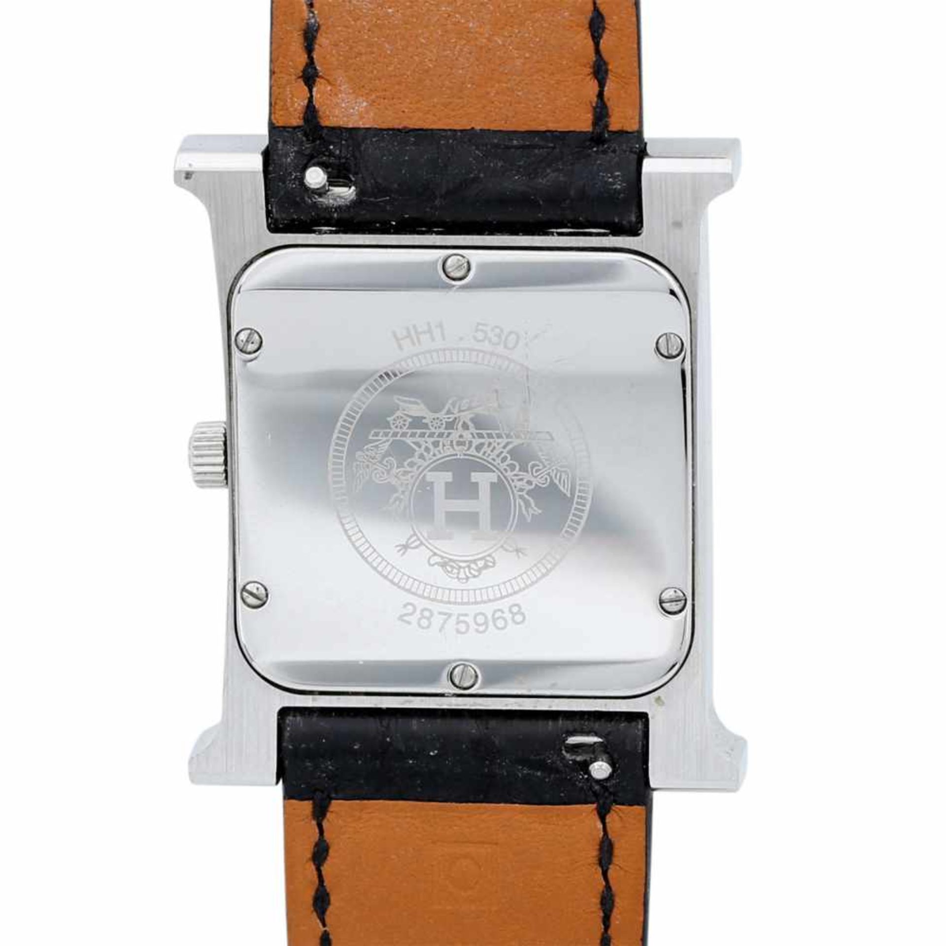 HERMÈS exquisite Damen Armbanduhr "HEURE H", Koll. 2011. H-Gehäuse (26x26mm) aus poliertem Edelstahl - Bild 2 aus 5