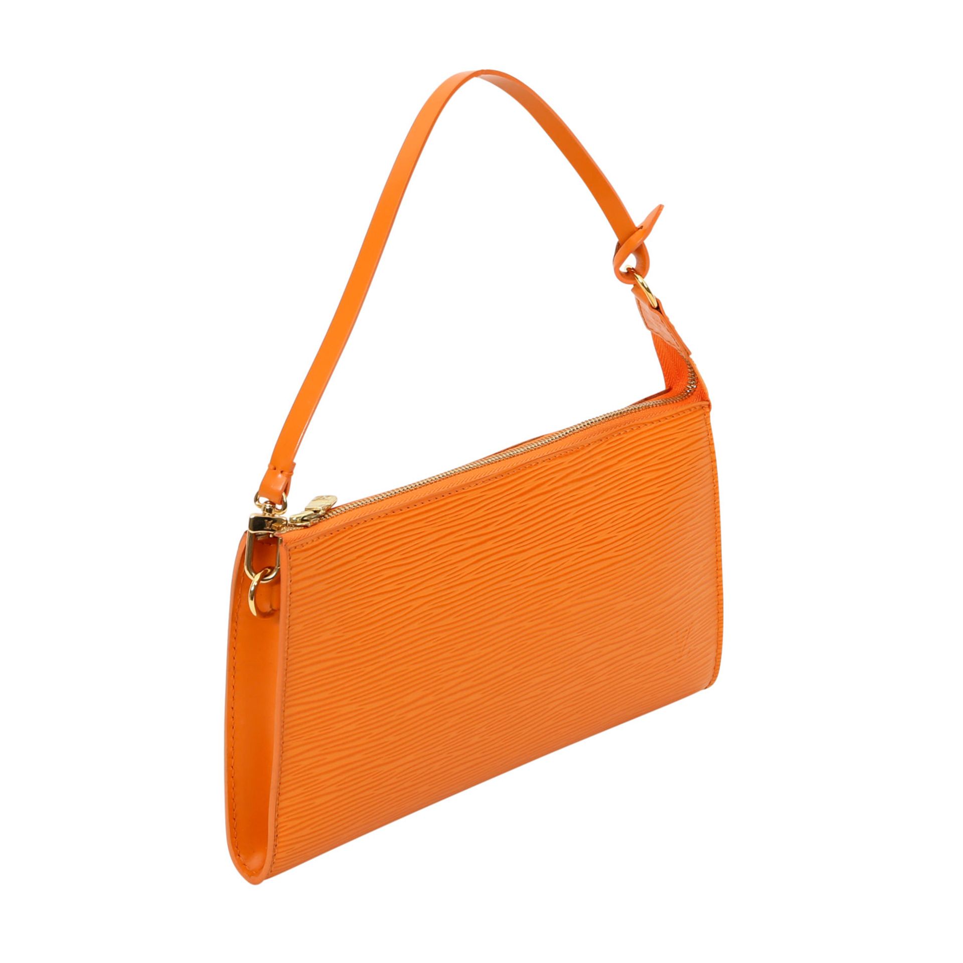 LOUIS VUITTON Clutch "POCHETTE ACC NM", Koll. 2005. Epi-Leder Serie in Orange, goldfarbene Hardware, - Bild 2 aus 7