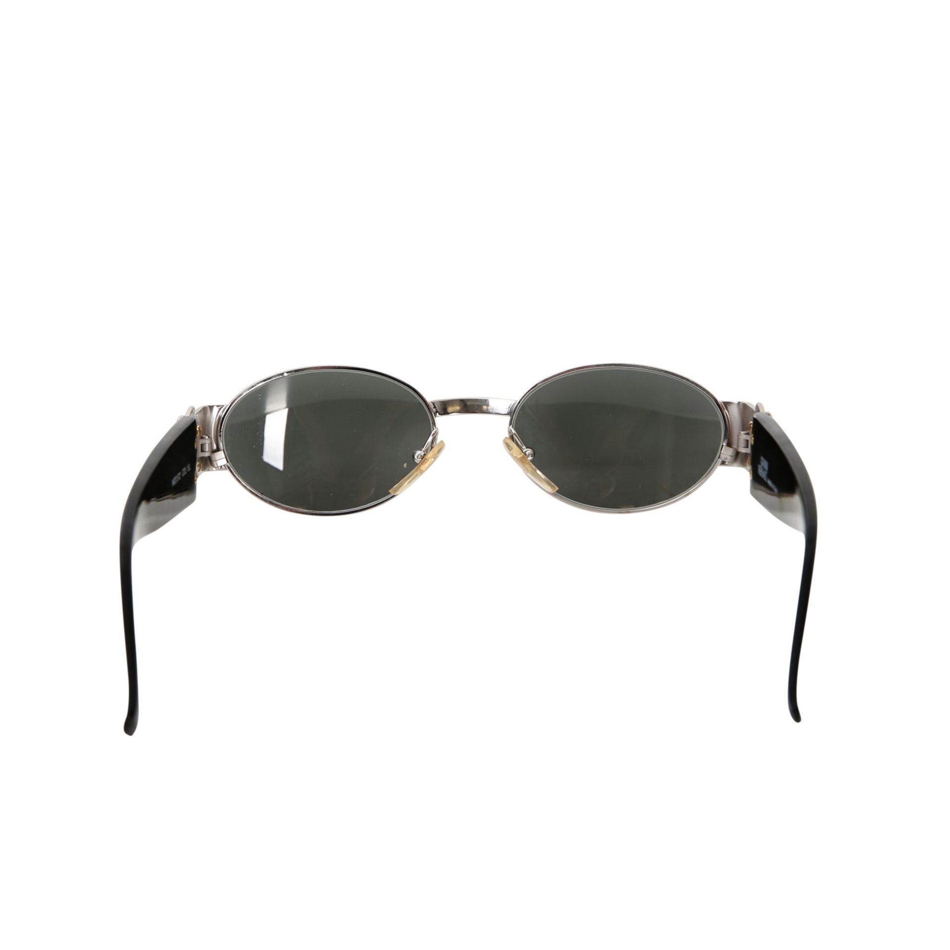 GIANNI VERSACE VINTAGE Sonnenbrille "MOD.S72". Gestell in Tricolor Gold/Silber/Schwarz. Schmale - Bild 4 aus 5