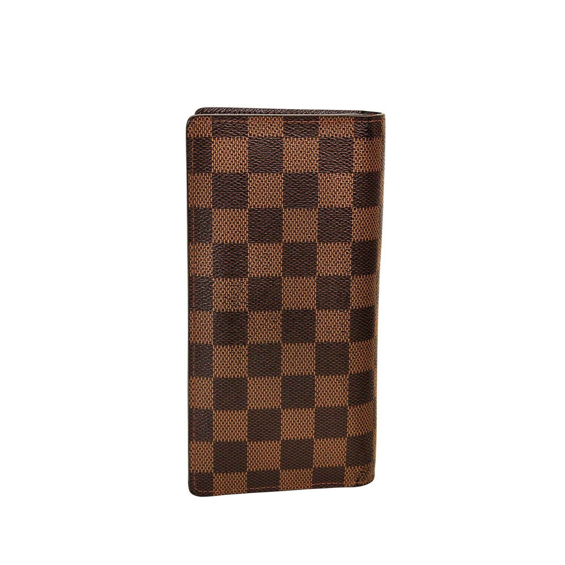 LOUIS VUITTON Portemonnaie "BRAZZA", Koll. 2015, NP: 410,-€. Damier Ebene Serie, goldfarbene - Bild 3 aus 5