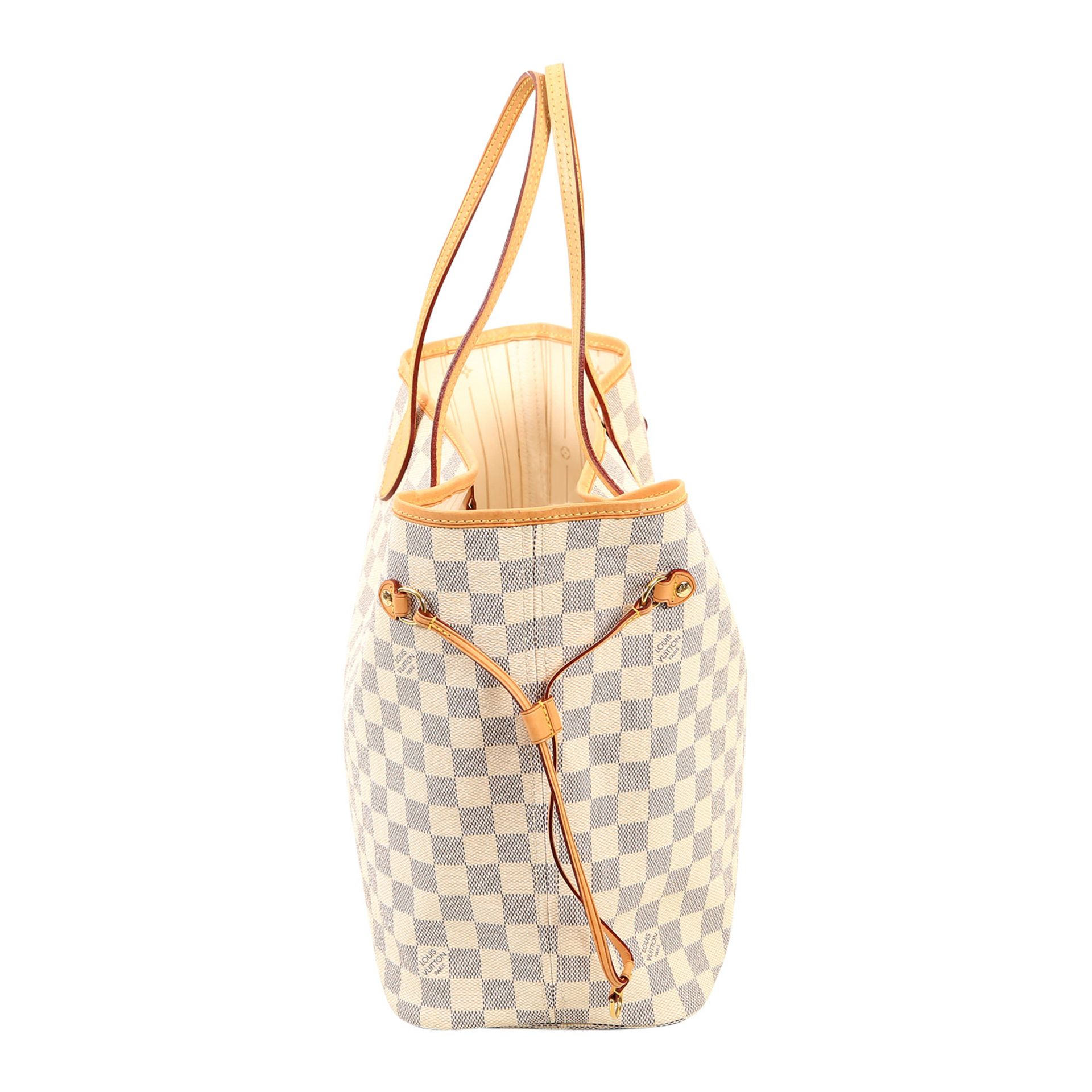 LOUIS VUITTON Shoppertasche "NEVERFULL MM", Koll. 2010, NP: 990,-€. Damier Azur Canvas Serie, - Bild 3 aus 7