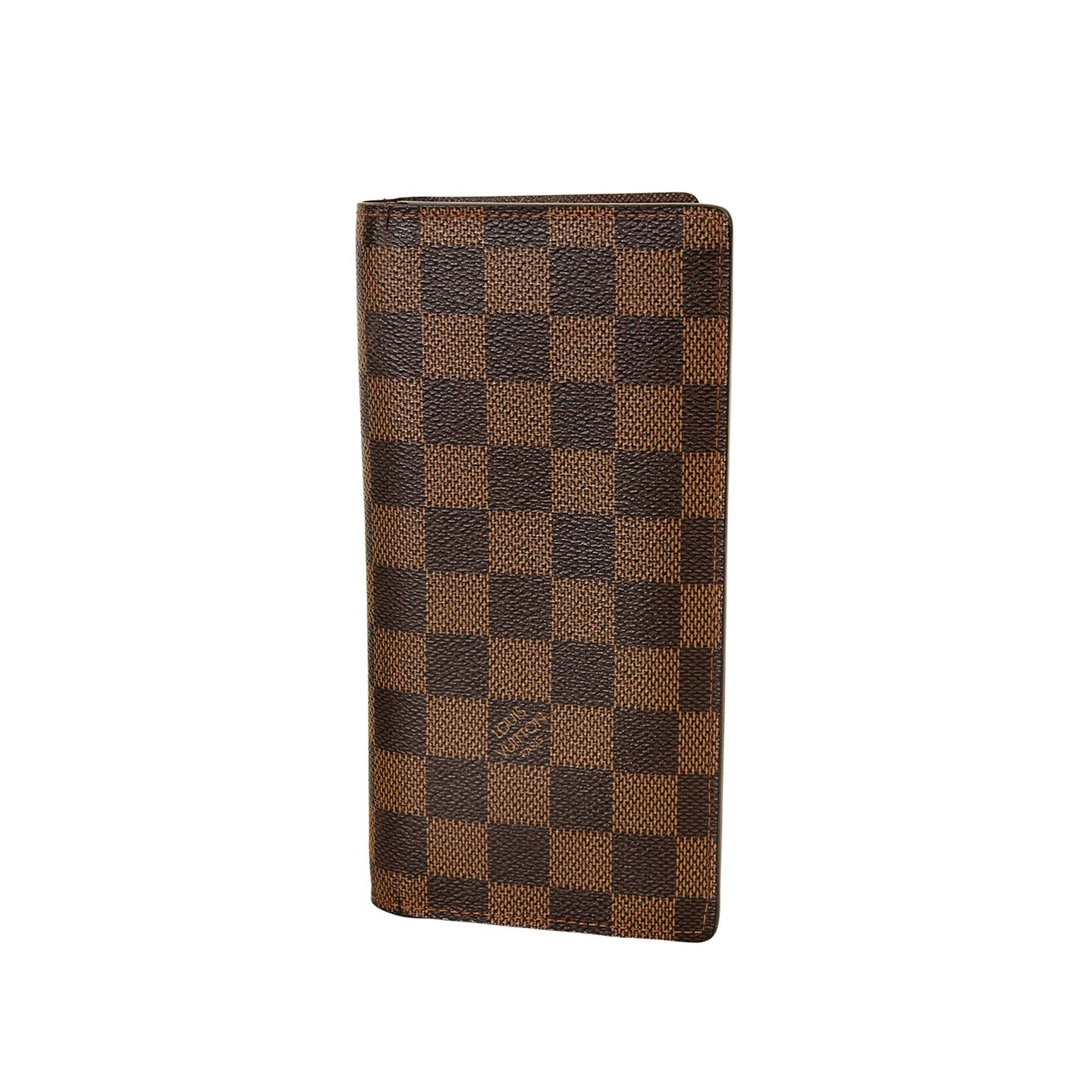 LOUIS VUITTON Portemonnaie "BRAZZA", Koll. 2015, NP: 410,-€. Damier Ebene Serie, goldfarbene