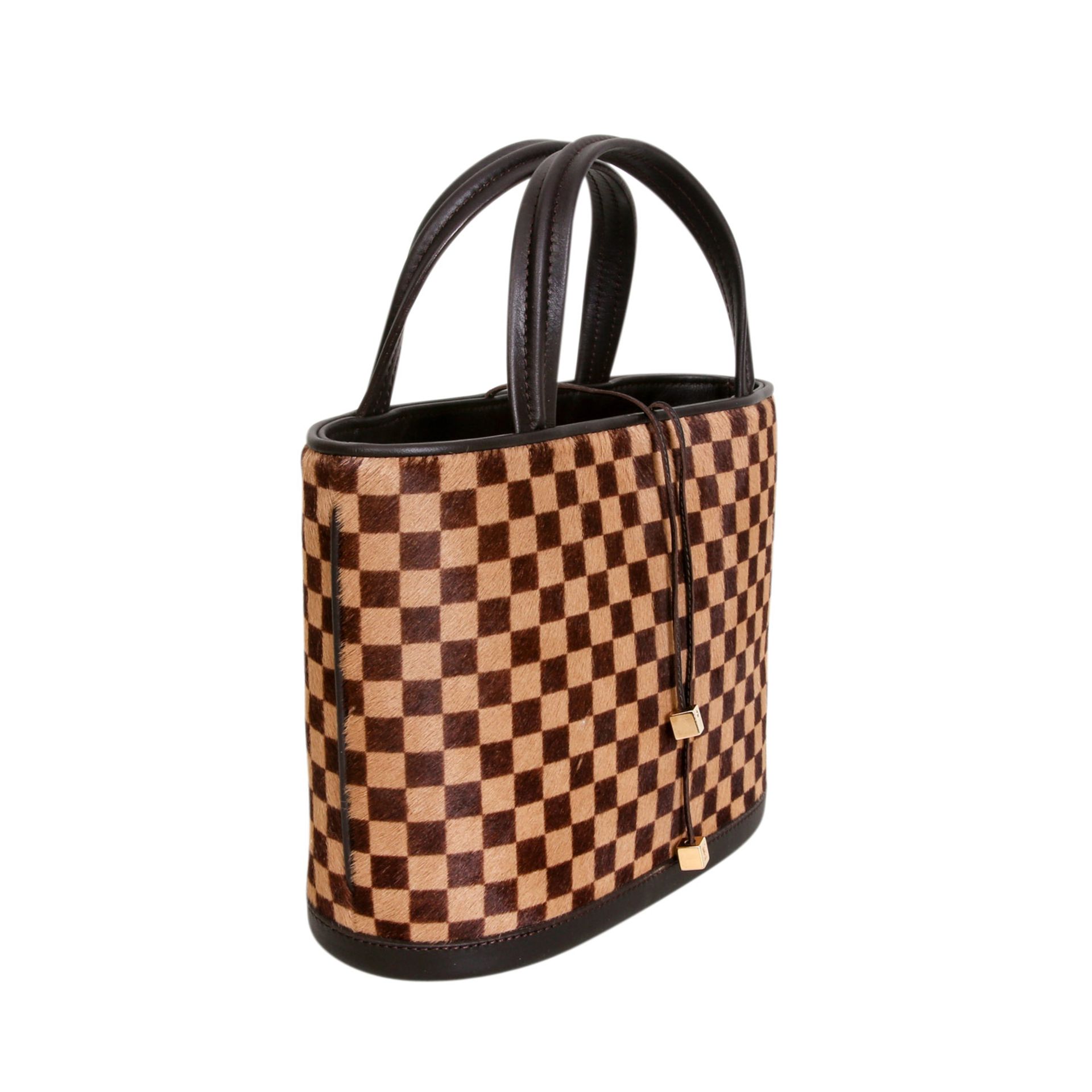 LOUIS VUITTON Henkeltasche "IMPALA", Koll.: 2002, NP.: ca. 700,-€. Damier Sauvage Serie aus Ponyfell - Bild 2 aus 7