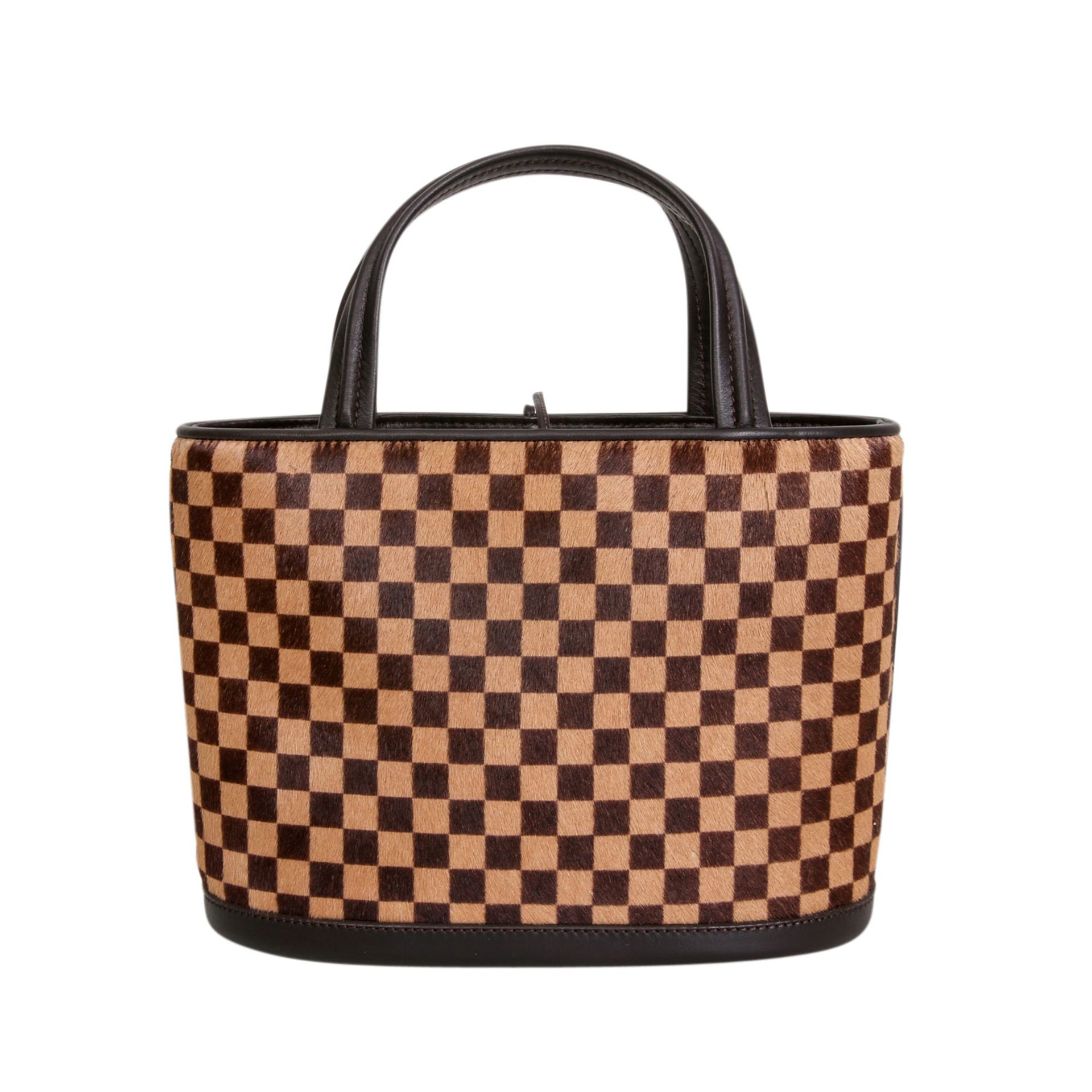 LOUIS VUITTON Henkeltasche "IMPALA", Koll.: 2002, NP.: ca. 700,-€. Damier Sauvage Serie aus Ponyfell - Bild 4 aus 7