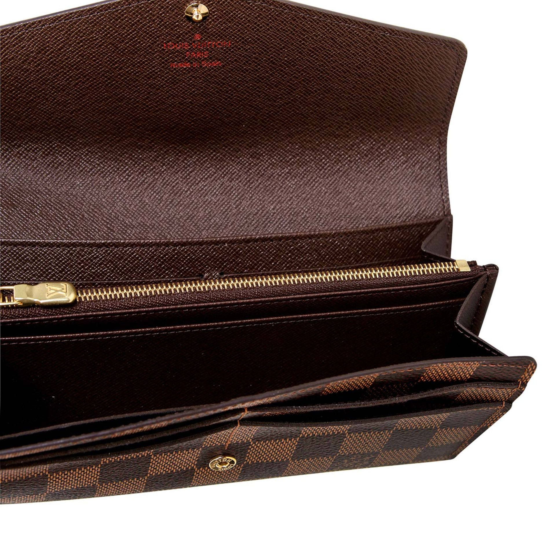 LOUIS VUITTON Portemonnaie "SARAH", Koll. 2015. Akt. NP.: 475,-€. Damier Ebene Canvas Serie. - Bild 5 aus 5