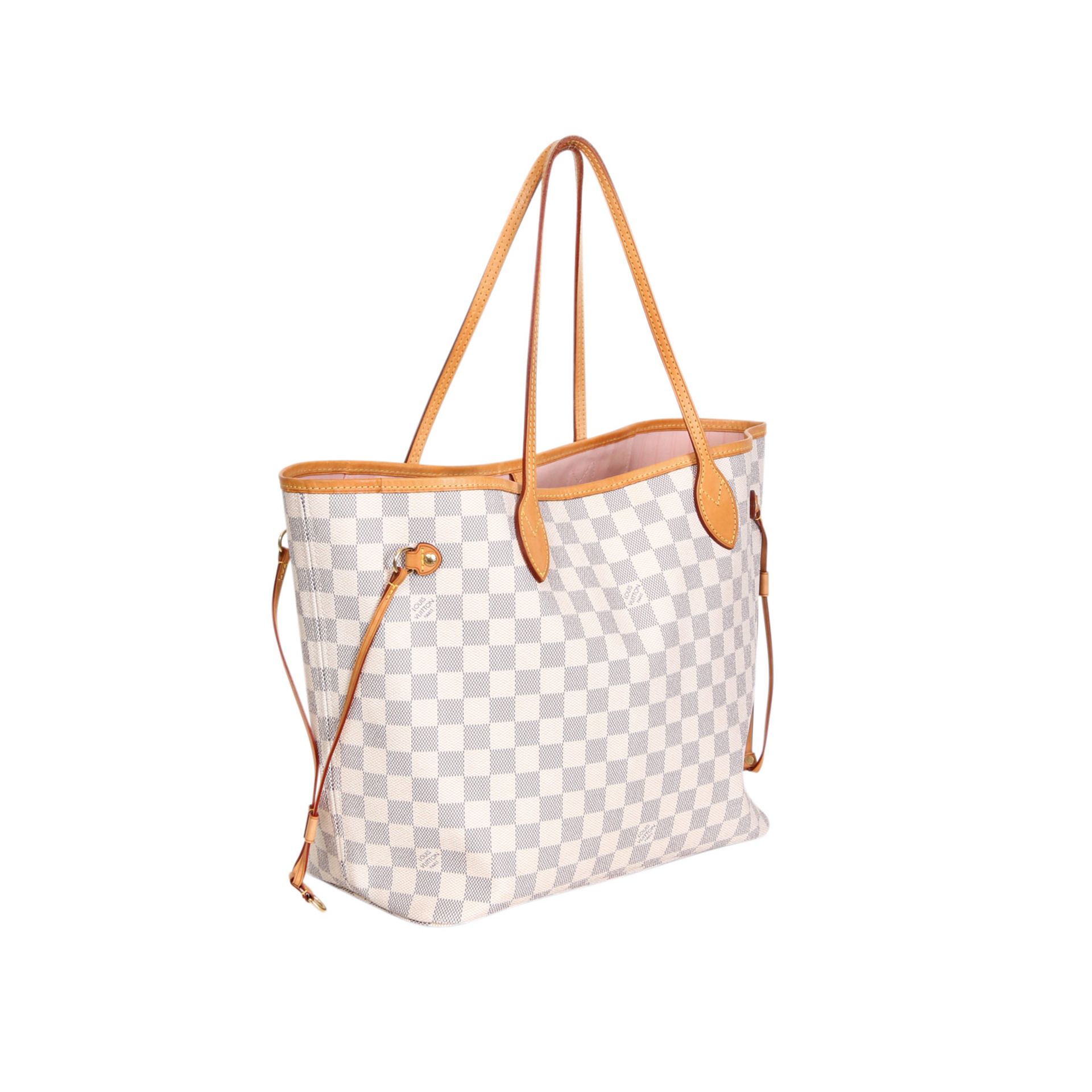 LOUIS VUITTON Shoppertasche "NEVERFULL MM", Koll.: 2016. Akt.NP.: 990,-€. Damier Azur Serie mit - Bild 2 aus 7