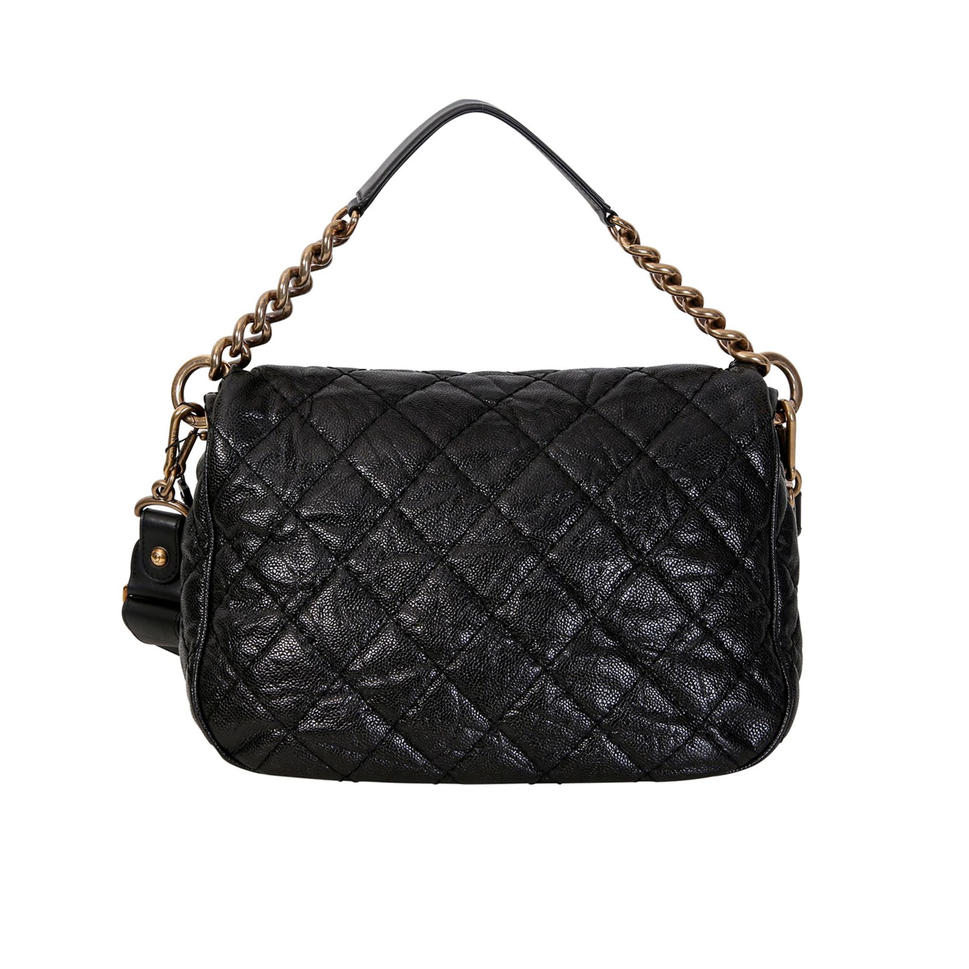 CHANEL Messenger Bag, Koll. 2013/14. NP. ca.: 2.900,-€. In Rauten gestepptes Kaviarleder in Schwarz, - Bild 4 aus 7