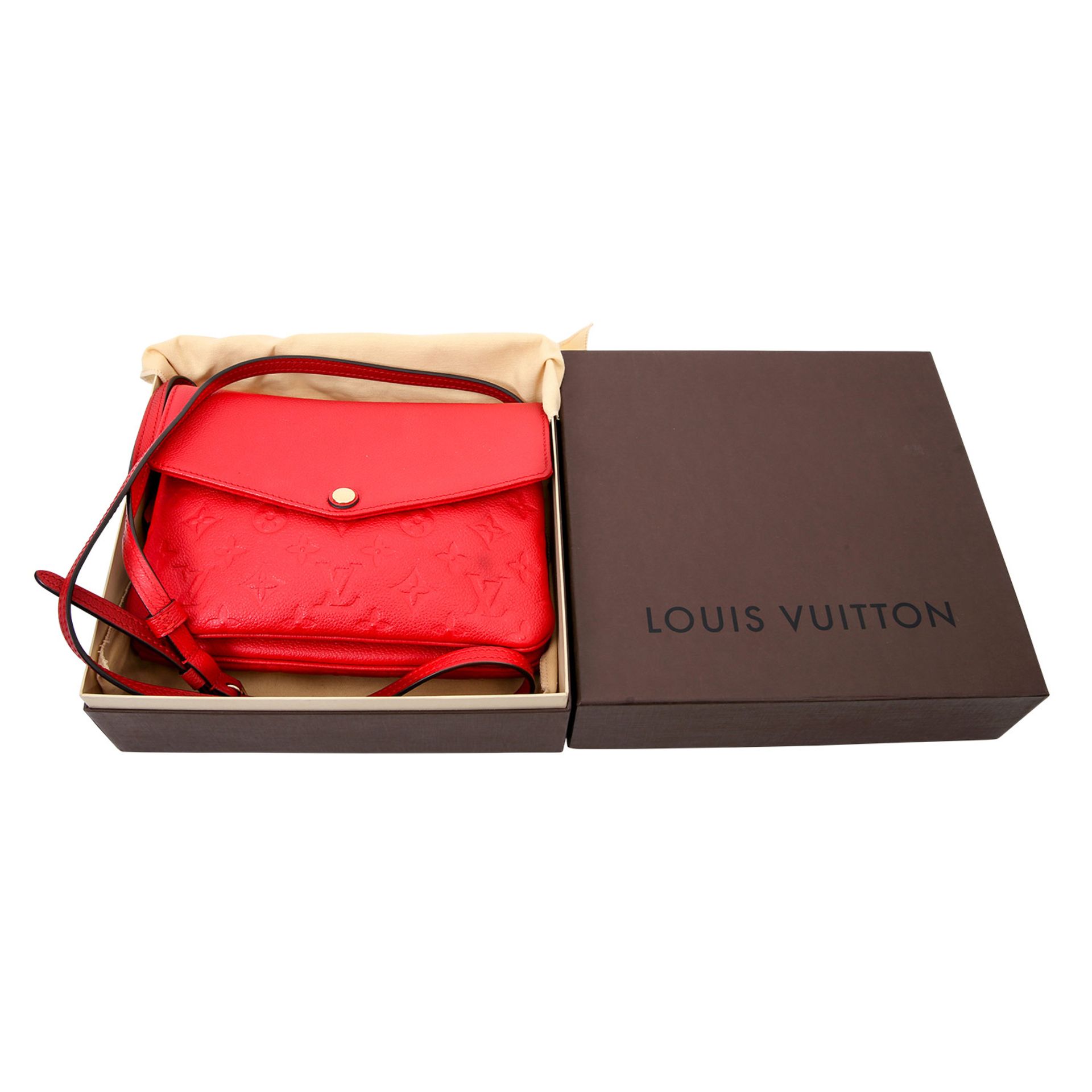 LOUIS VUITTON Umhängetasche "TWINSET", Koll. 2015. NP. ca.: 980,-€. Empreinte Leder Serie in Rot, - Bild 8 aus 8