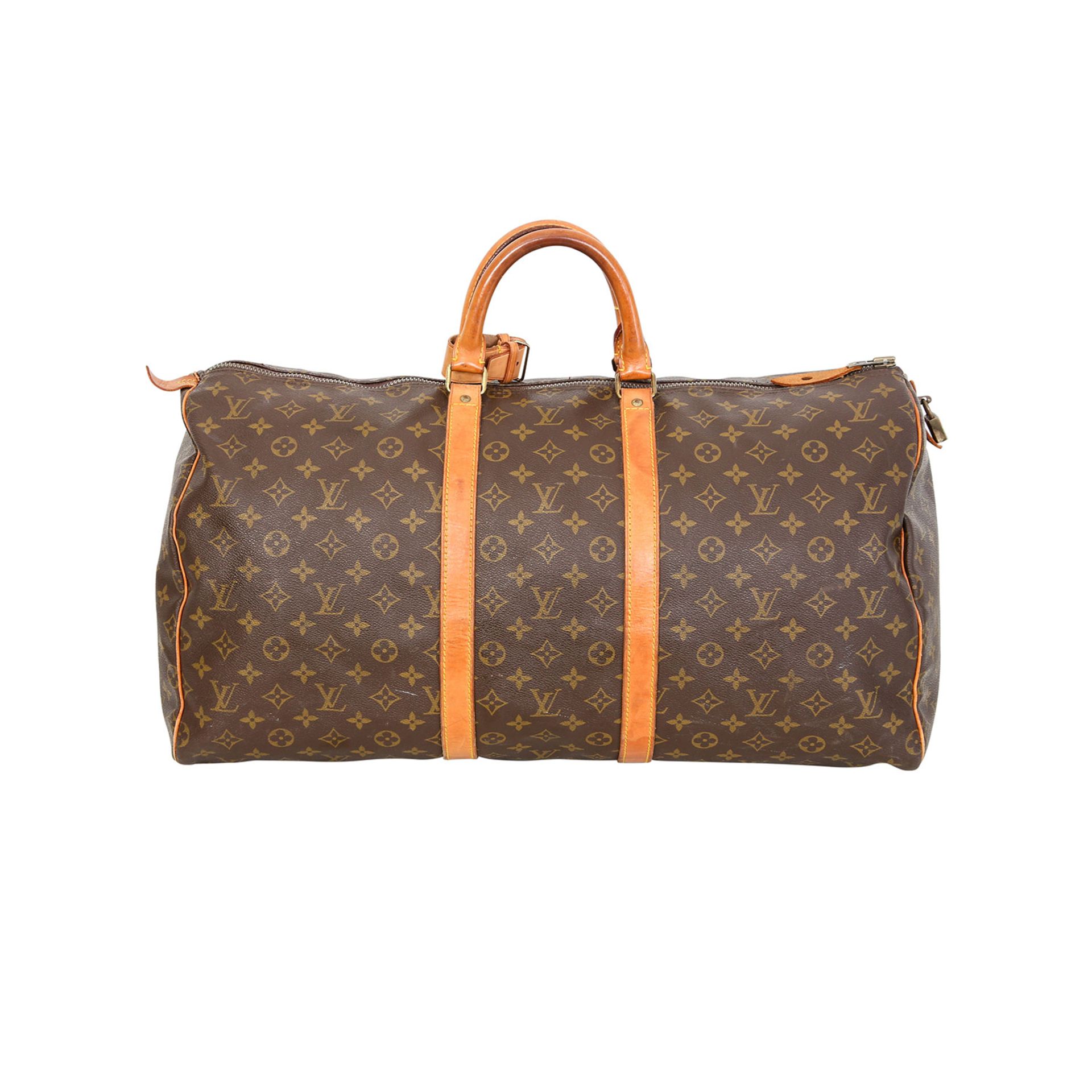 LOUIS VUITTON VINTAGE Reisetasche "KEEPALL 55", Koll.: 1983. Akt. NP.: 1.080,-€. Monogram Canvas