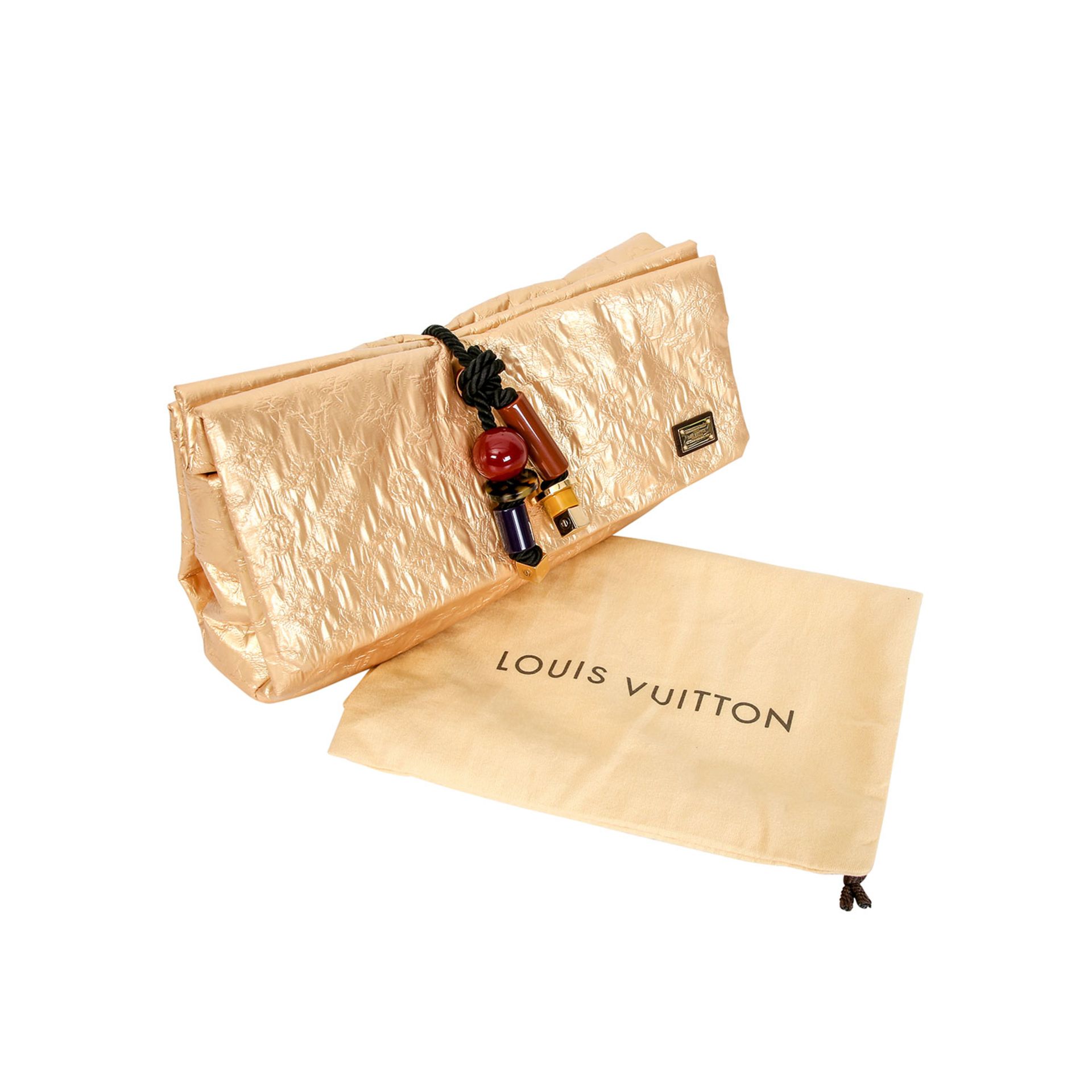 LOUIS VUITTON Clutch "GOLD LIMELIGHT AFRICAN QUEEN MASAI CLUTCH GM". Koll. 2009. Limited Runway - Bild 10 aus 14