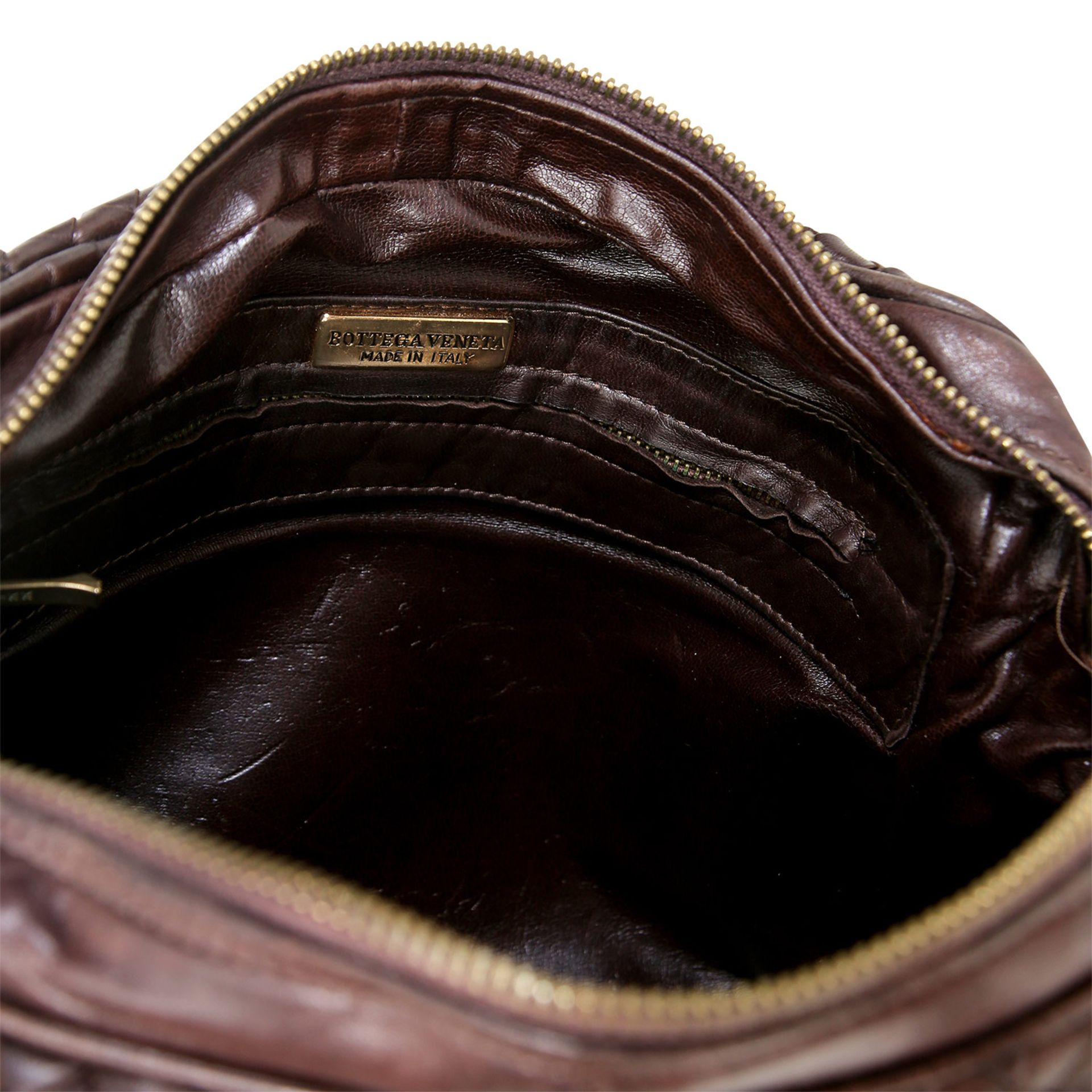 BOTTEGA VENETA VINTAGE Schultertasche. Intrecciato Leder in Braun, ein Außenfach mit Überschlag, - Bild 6 aus 6