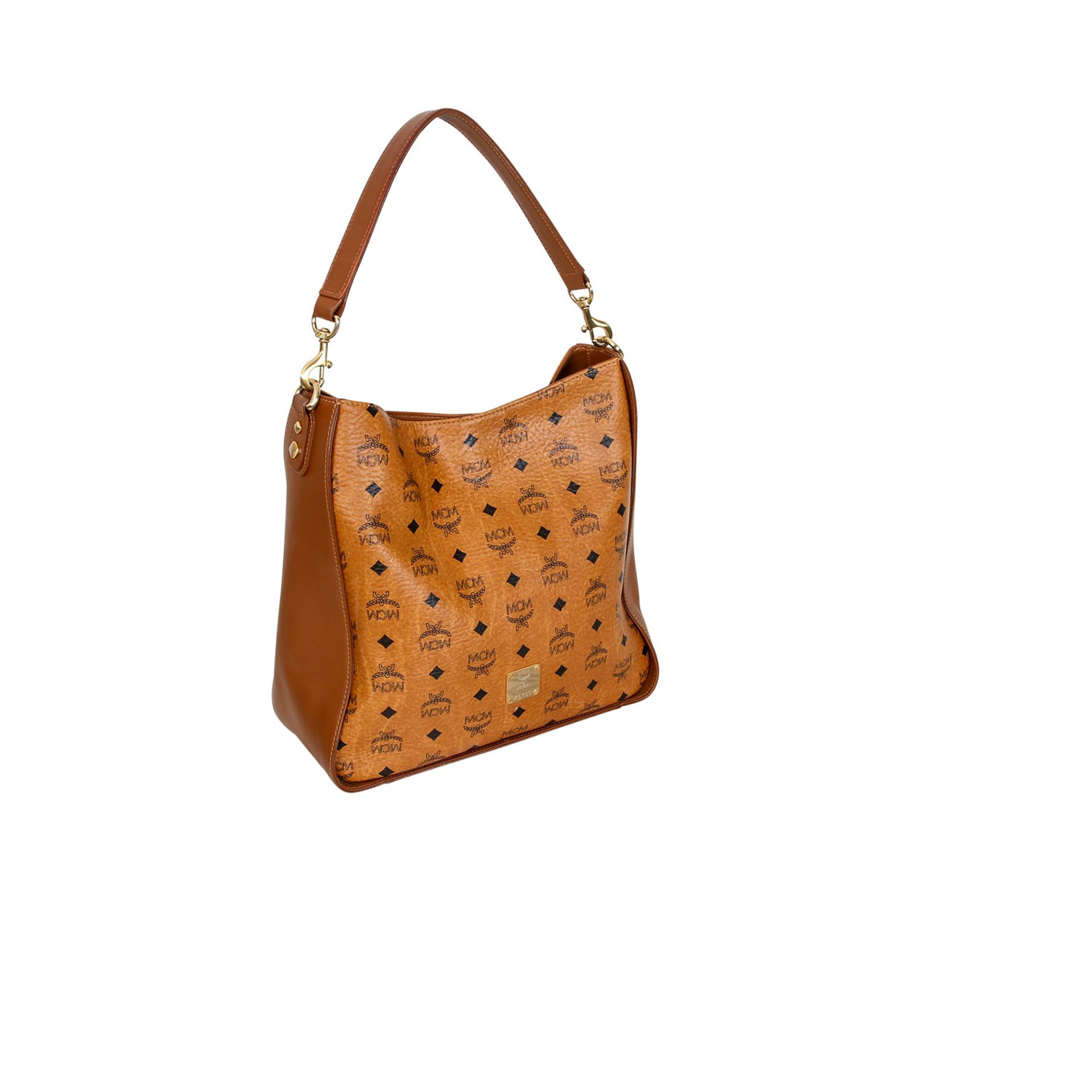 MCM Hobo-bag. Beutelform mit Heritage-Design auf cognacfarbenem Grund und rehbraunen - Bild 6 aus 7