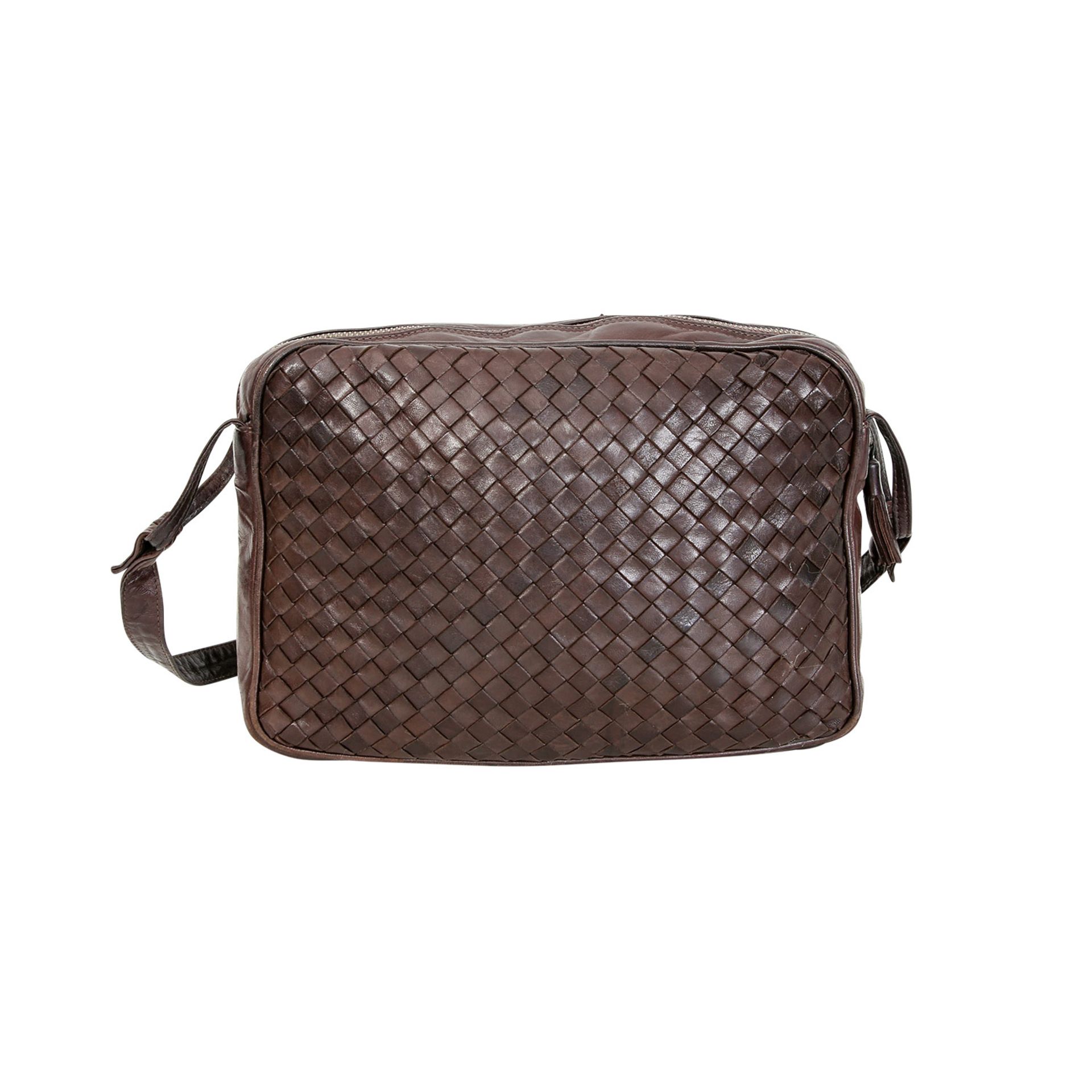 BOTTEGA VENETA VINTAGE Schultertasche. Intrecciato Leder in Braun, ein Außenfach mit Überschlag, - Bild 4 aus 6