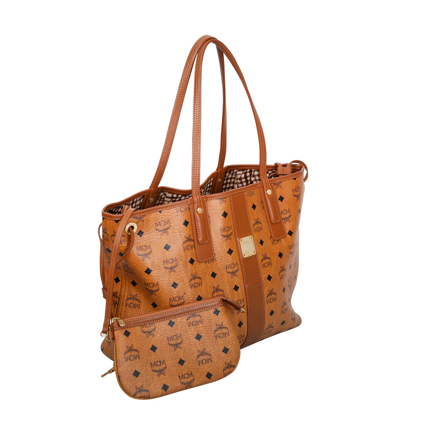 MCM Wende-Shopper "LIZ", akt. NP.: 625,-€.Visetos Canvas Serie in Cognacfarben mit schwarzem Logo- - Image 2 of 6