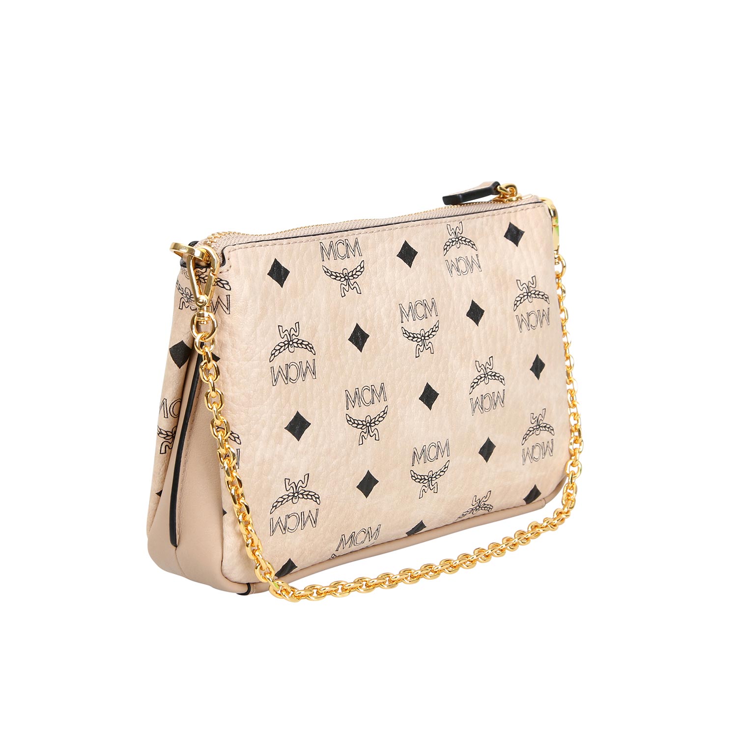 MCM Pochette "MILLIE", akt. NP.: 350,-€.Visetos Canvas Serie in Nude mit schwarzem Logo-Design. - Image 2 of 6