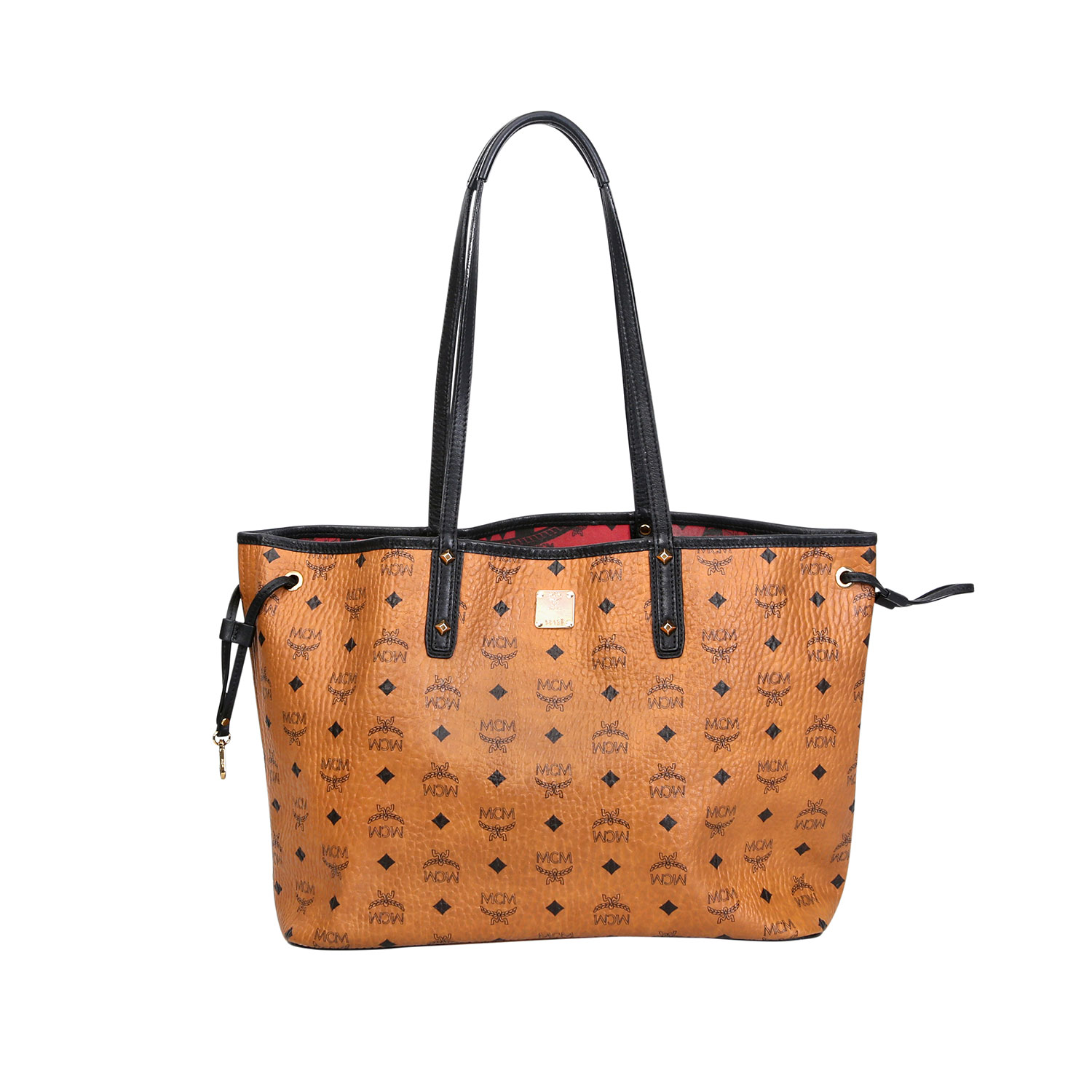 MCM Wendeshopper, akt. NP.: 625,-€.Beschichtetes Canvas in Cognacfarben mit Lederdetails in