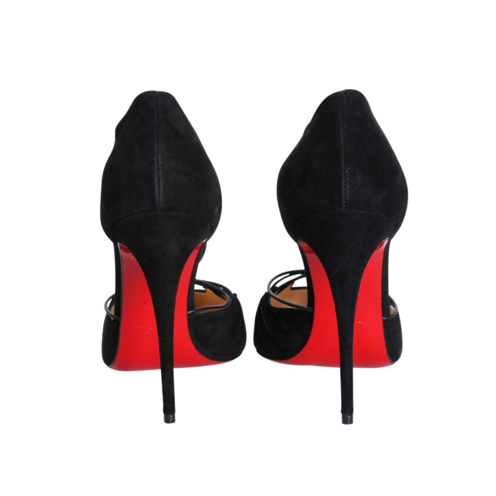 CHRISTIAN LOUBOUTIN Pumps, Gr. 41.NP. ca.: 575,-€. Wildleder in Schwarz, dekorative Schnürung, - Bild 4 aus 5