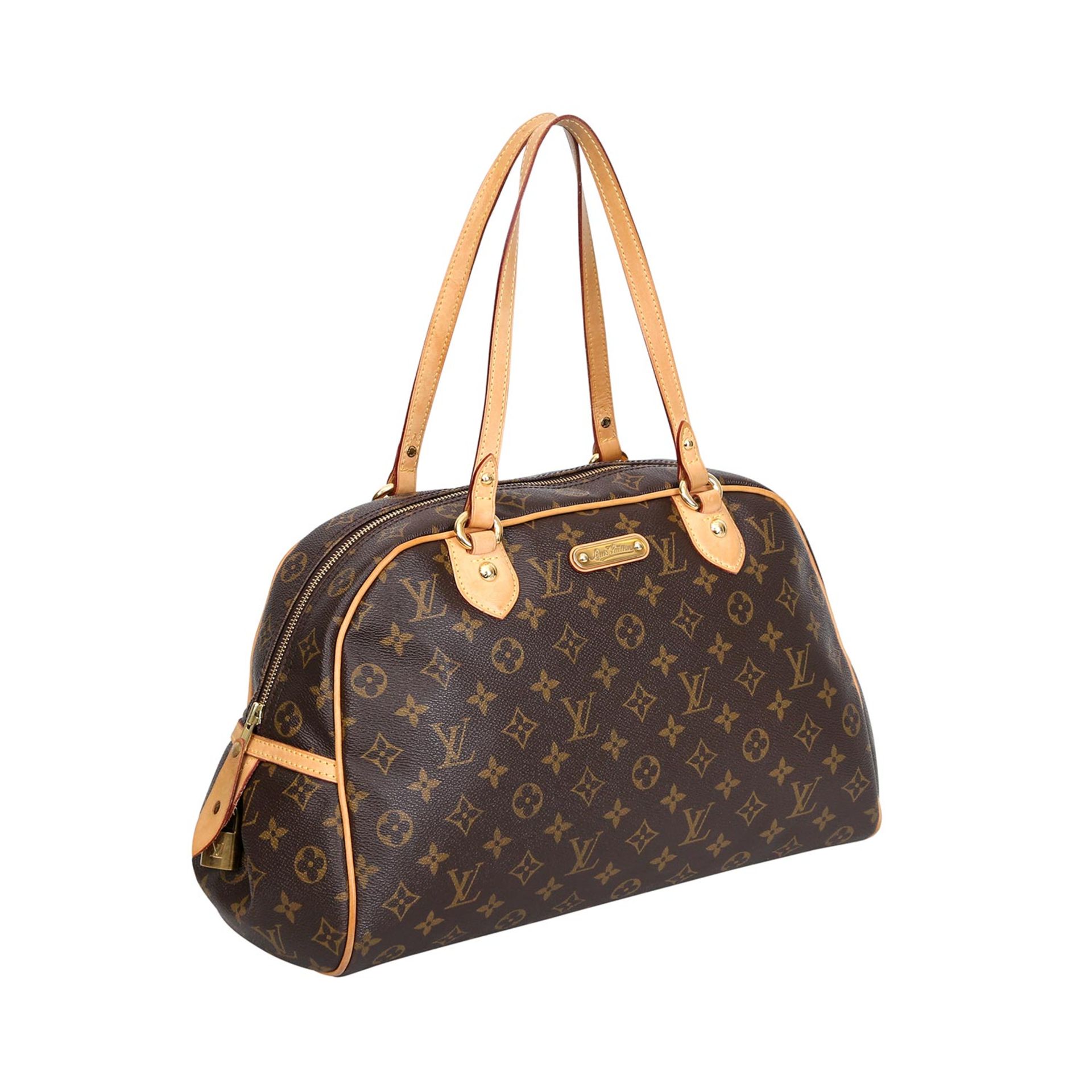 LOUIS VUITTON Schultertasche "MONTOGRUEIL PM".Koll. 2008. Monogram Canvas Serie, Lederdetails und - Bild 2 aus 6