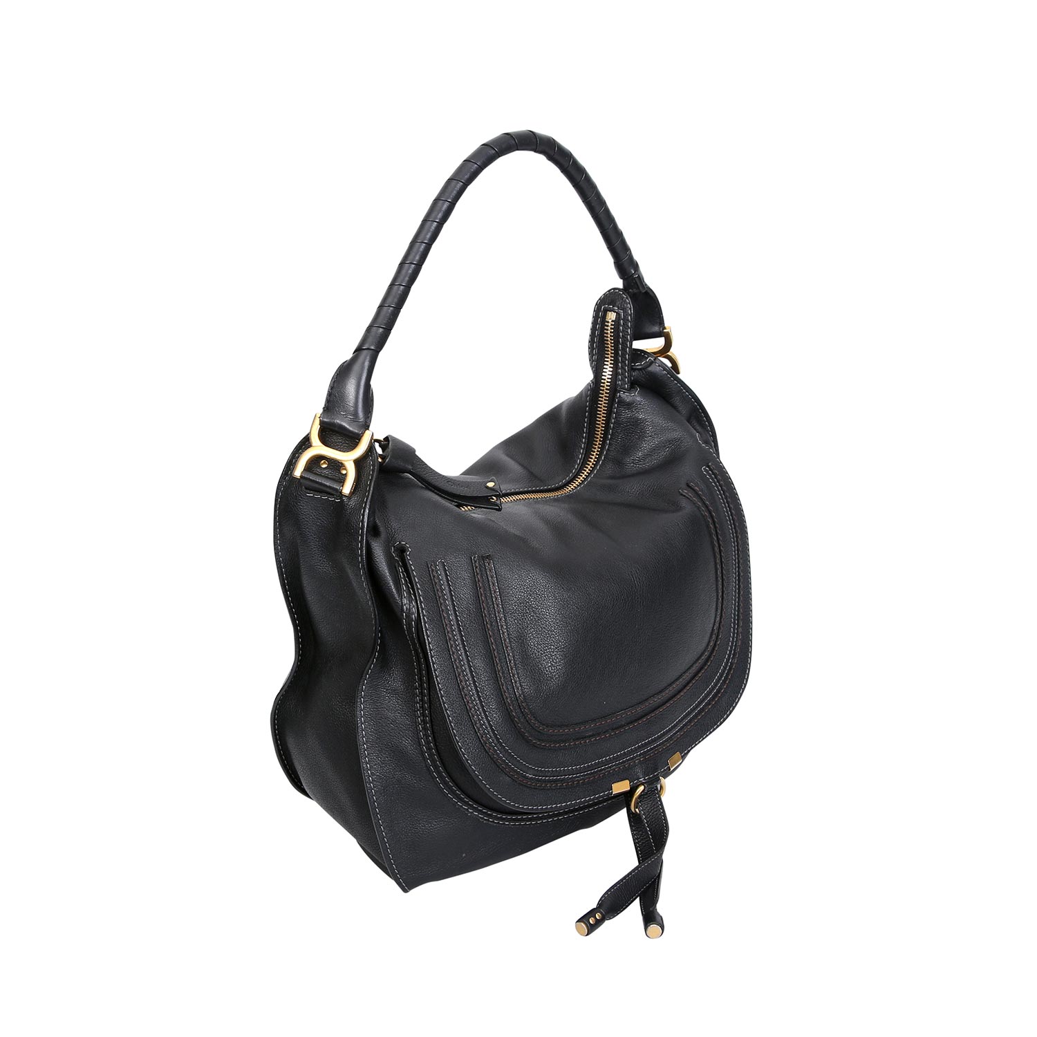 CHLOÈ Schultertasche "MARCIE PORTE EPAULE".Akt. NP.: 1.645,-€. Robustes Leder in Schwarz, - Image 2 of 6