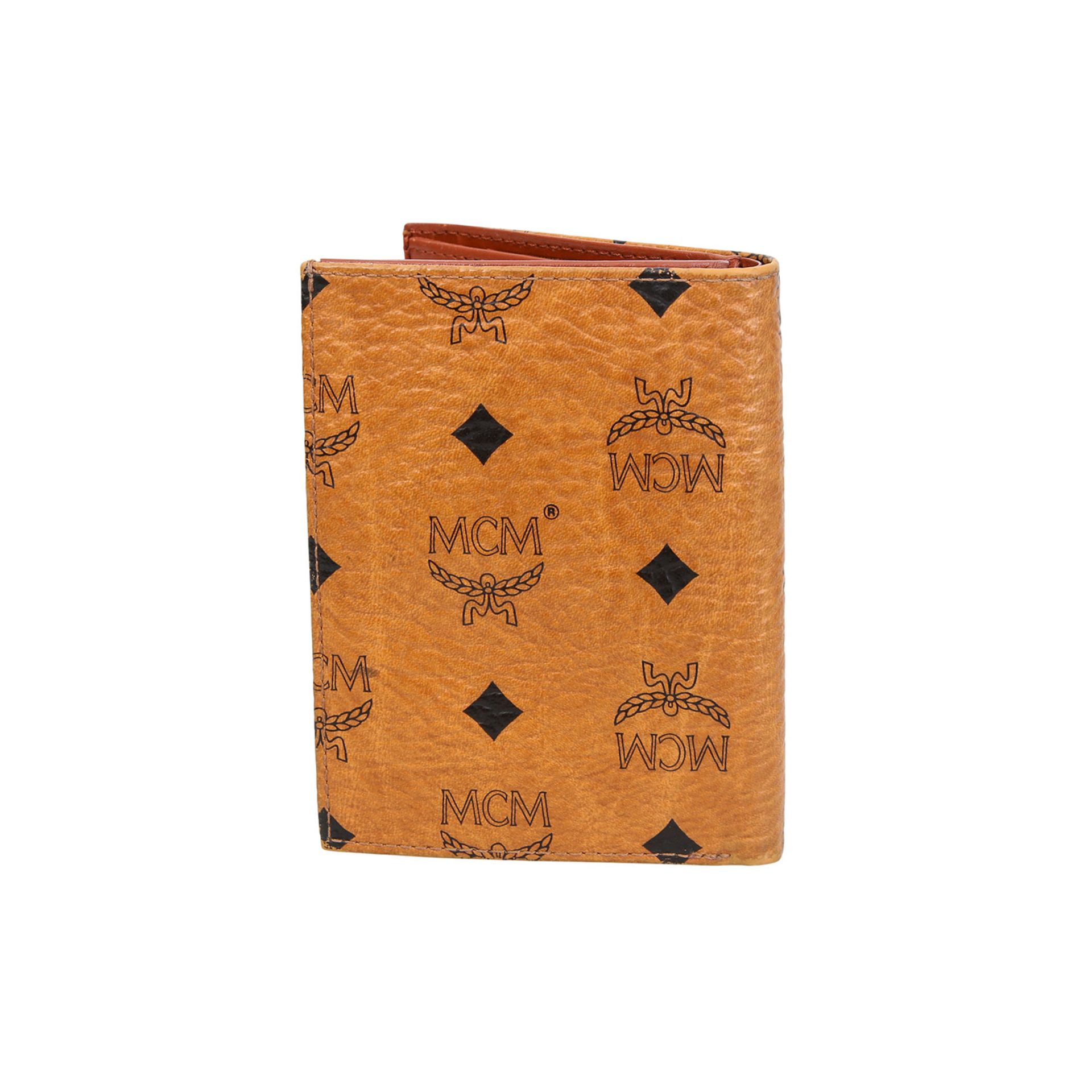 MCM VINTAGE Brieftasche.Heritage Canvas Serie in Cognacfarben mit schwarzem Logo-Print. Innenraum - Bild 3 aus 4