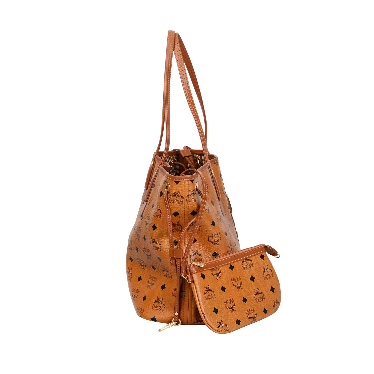 MCM Wende-Shopper "LIZ", akt. NP.: 625,-€.Visetos Canvas Serie in Cognacfarben mit schwarzem Logo- - Image 3 of 6