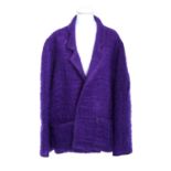 CHANEL VINTAGE Jacke, Gr. 40/42.Kollektion 1998. Mohair-/Wollgemisch in Violett in Quadrate