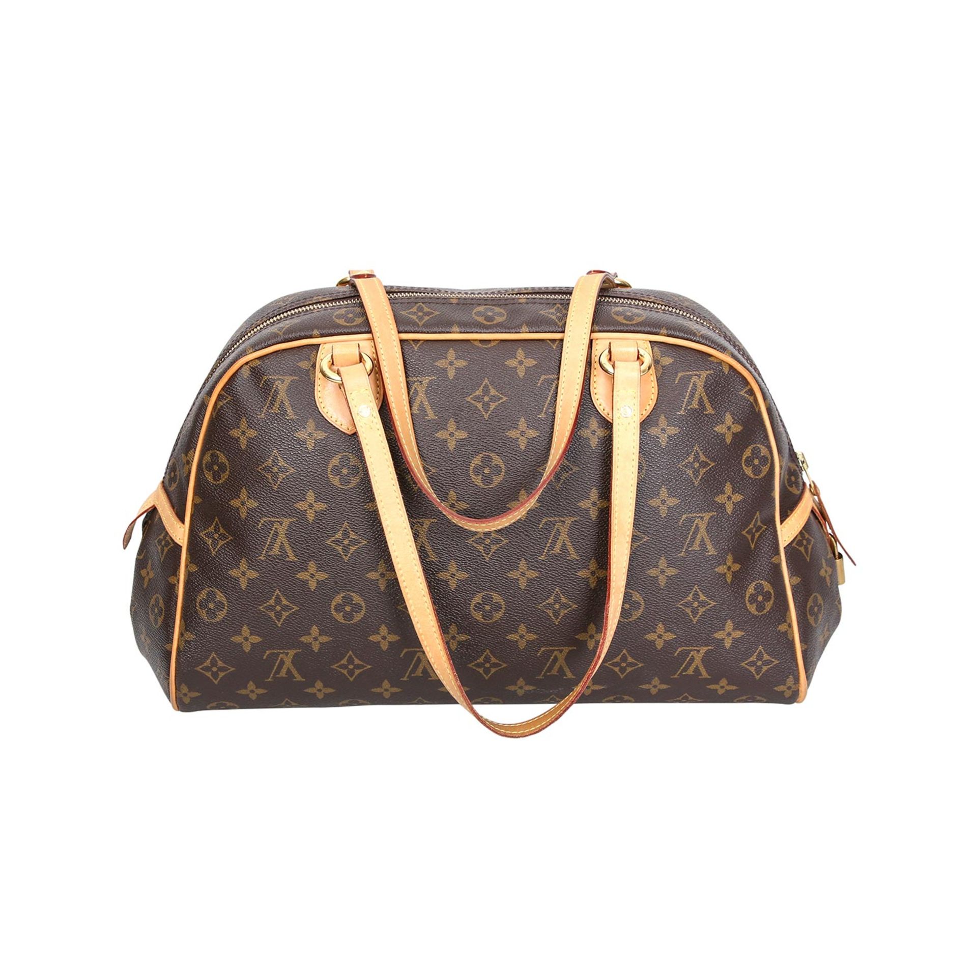 LOUIS VUITTON Schultertasche "MONTOGRUEIL PM".Koll. 2008. Monogram Canvas Serie, Lederdetails und - Bild 5 aus 6