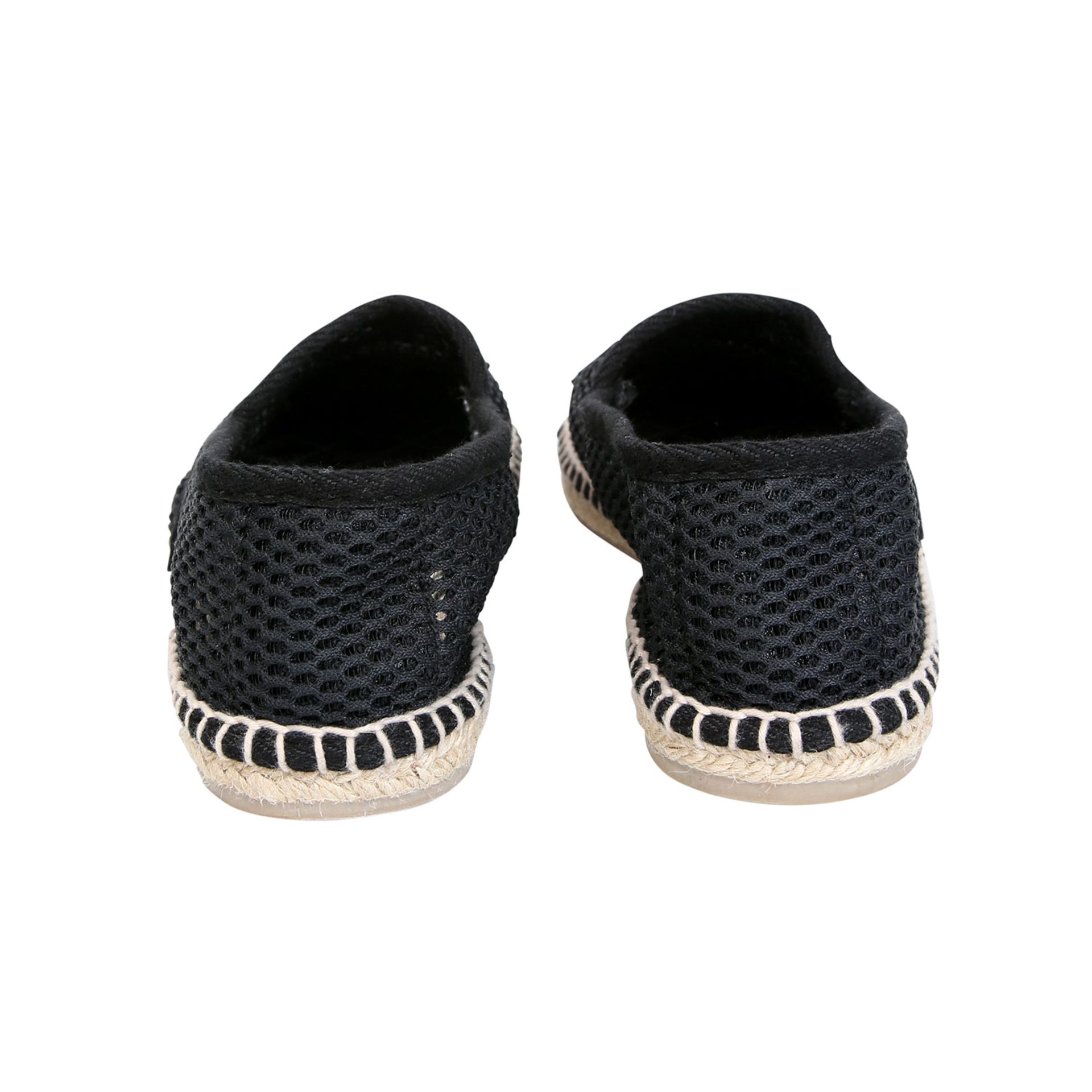 CHANEL Espadrilles, Gr. 41.Schwarzes Modell im Material-Mix aus Mesh und Lammleder, Kappe und CC- - Bild 4 aus 4