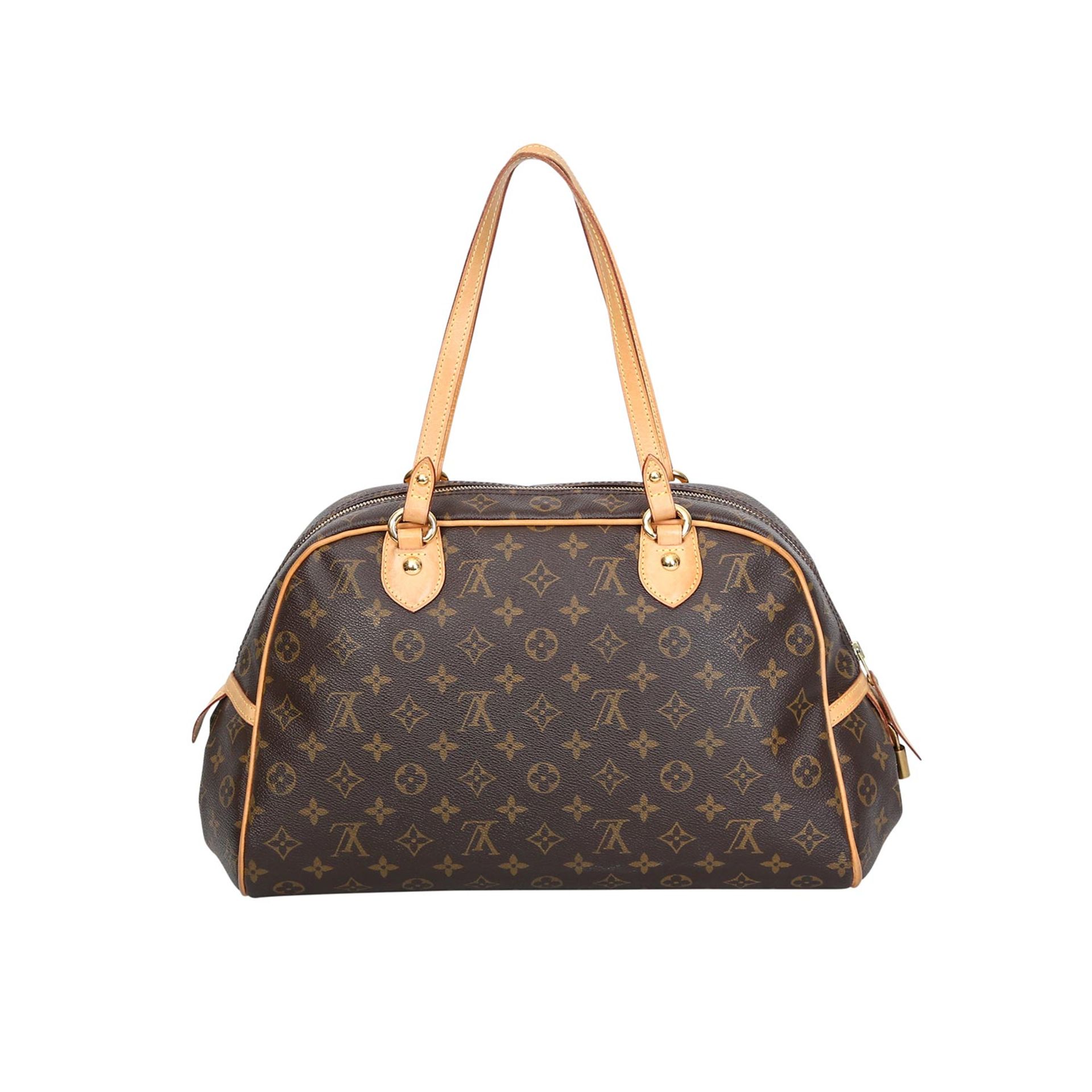 LOUIS VUITTON Schultertasche "MONTOGRUEIL PM".Koll. 2008. Monogram Canvas Serie, Lederdetails und - Bild 4 aus 6