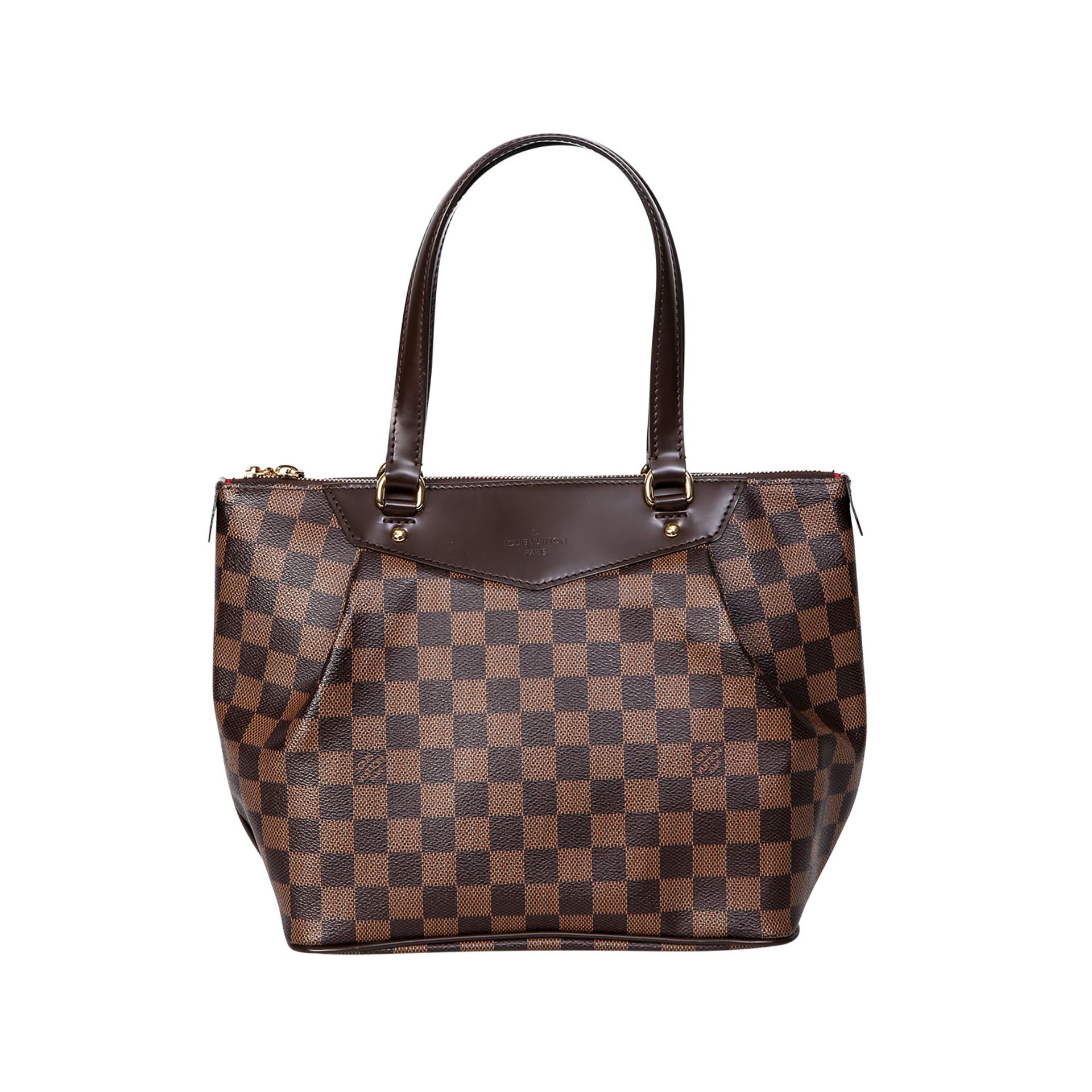 LOUIS VUITTON Henkeltasche "WESTMINSTER", Koll.: 2011.Damier Ebene Serie aus Canvas mit goldfarbener - Bild 4 aus 6