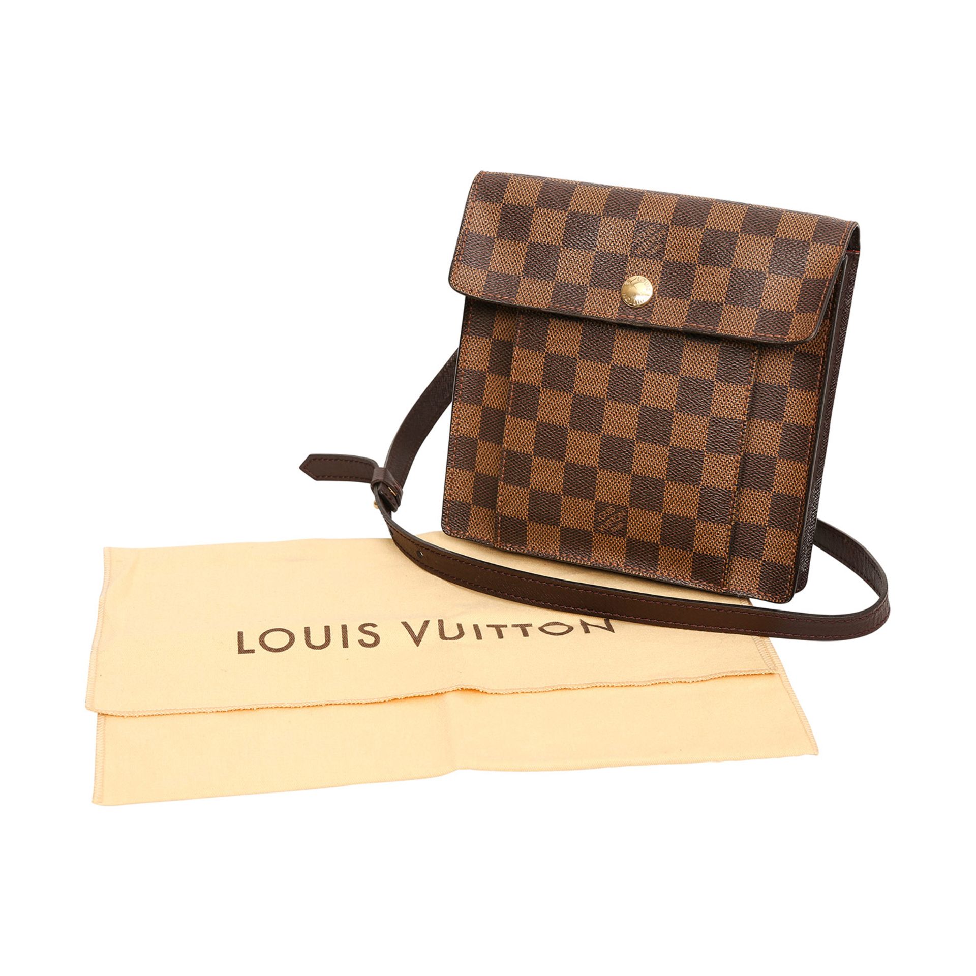 LOUIS VUITTON VINTAGE Umhängetasche "PIMLICO", Koll. 1998.Damier Ebene Canvas Serie mit braunen - Bild 7 aus 7