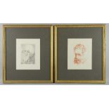 After Dali, four Templeton & Rawlings Artist series etchings: Michelangelo, Rembrandt, Toulouse