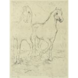 Margaret Hunter (Scottish, b.1948). 'Horses', limited edition print 16/25, signed and titled in