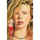 Martin Alton (British, b.1957). Original artists proofs, 'Kim Basinger', watercolour and airbrush,