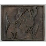 § John Melville (British, 1902-1986), cast bronze abstract relief with figure, numbered 2 of 8,