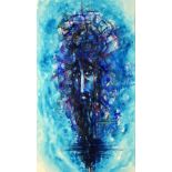 Orlando Acosta. Study of Christ, signed watercolour, 57cm x 33cm, and another abstract, 47cm x