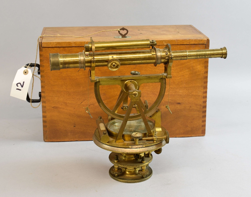 Harris & Co, 50 Holborn, London, Plane brass Theodolite (no serial number) Contained in Wood case - Image 2 of 2