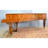 John Broadwood & Sons, London, rosewood cased baby grand piano on tapering octagonal supports,