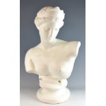 Classical style plaster bust. 76cm high.