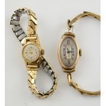 Two ladies wristwatches,Tressa, round dial with baton hour markers and Arabic numerals, mechanical