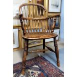 19th century stick back Windsor armchair.